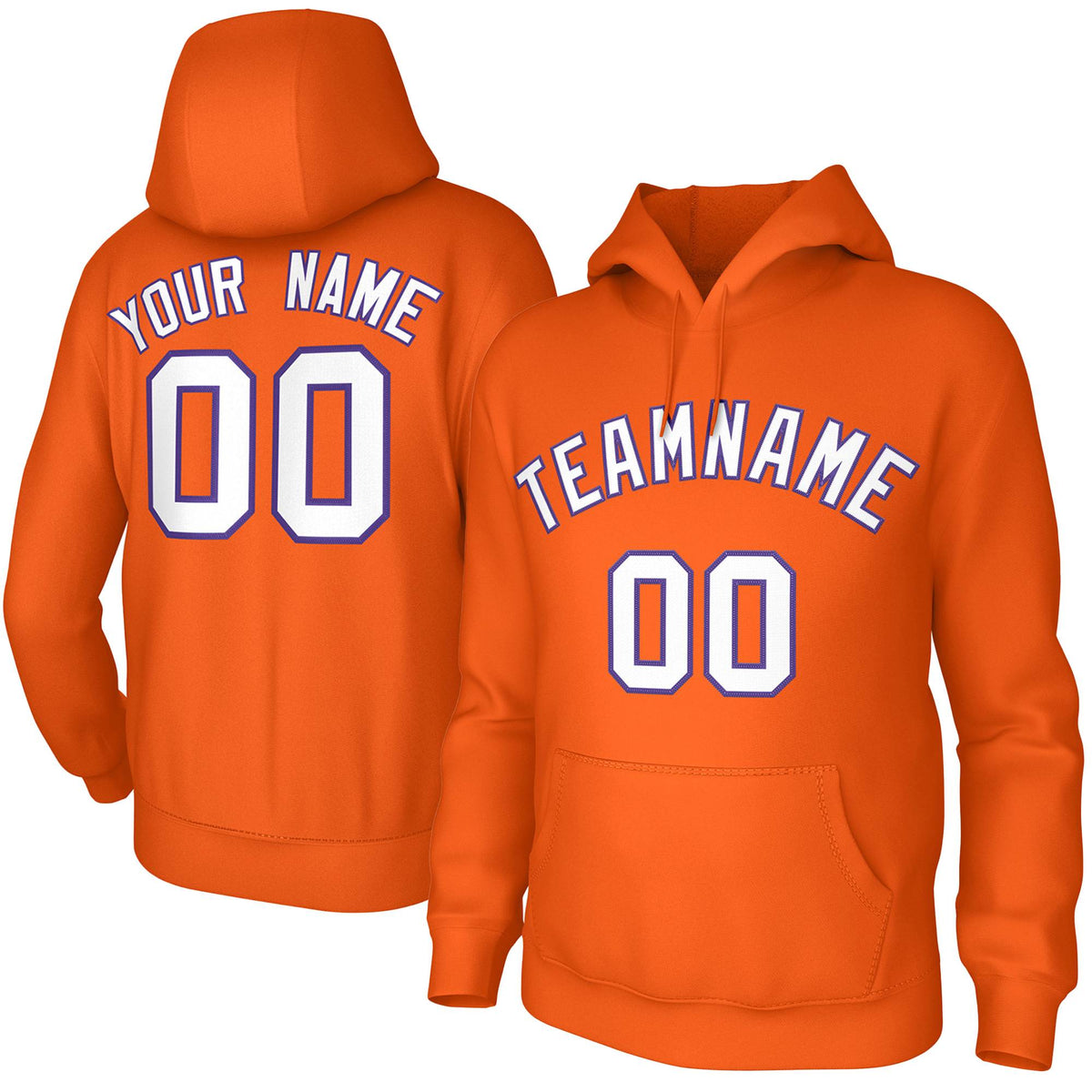 Custom Orange White-Purple Classic Style Sweatshirts Uniform Pullover Hoodie| KXKSHOP