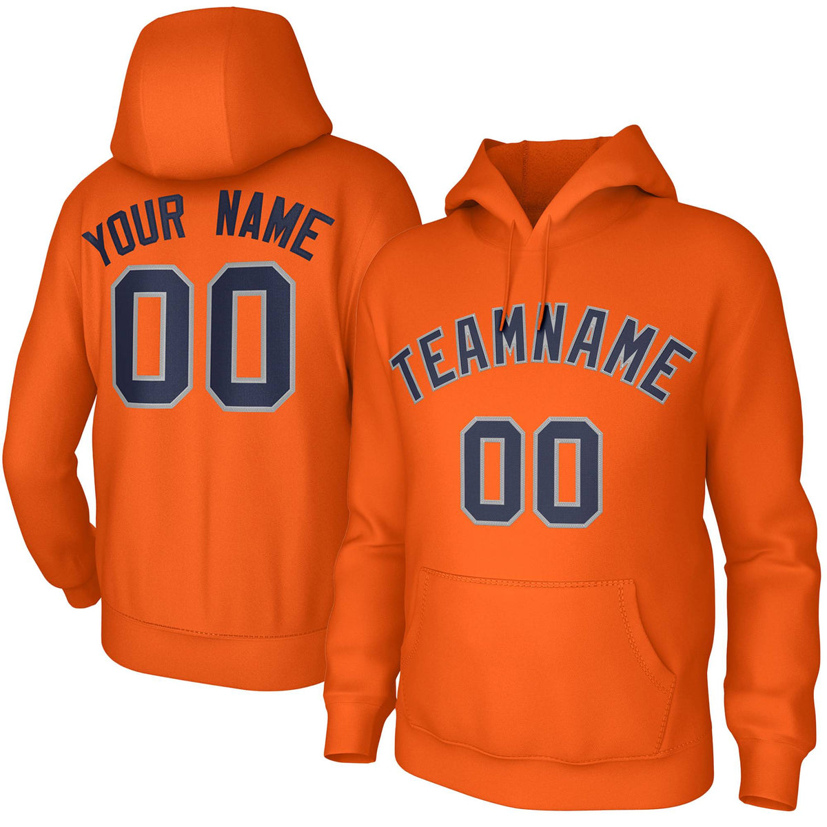 Custom Orange Navy-Gray Classic Style Sweatshirts Uniform Pullover Hoodie| KXKSHOP