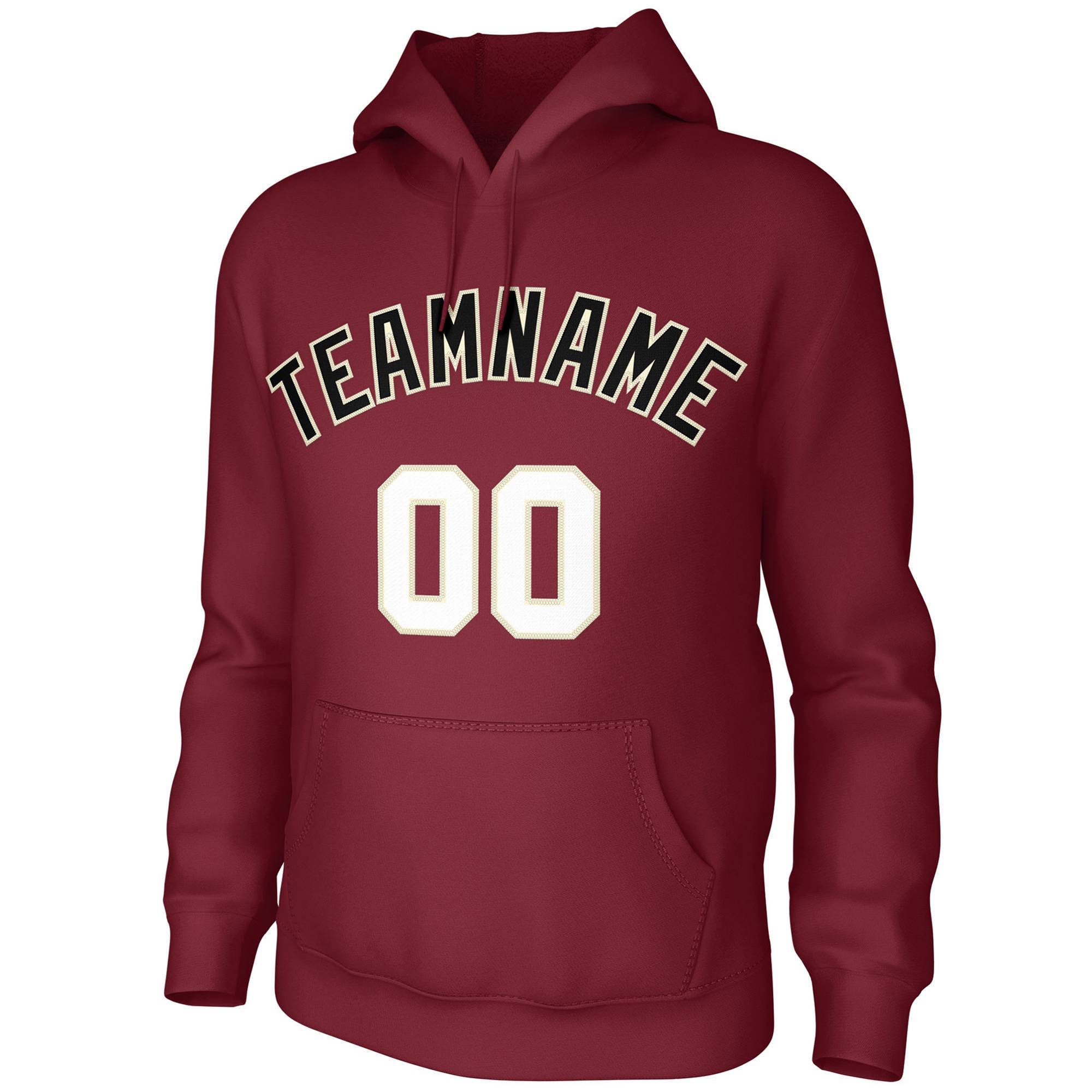Custom Cardinal Black-Cream Classic Style Sweatshirts Uniform Pullover Hoodie| KXKSHOP
