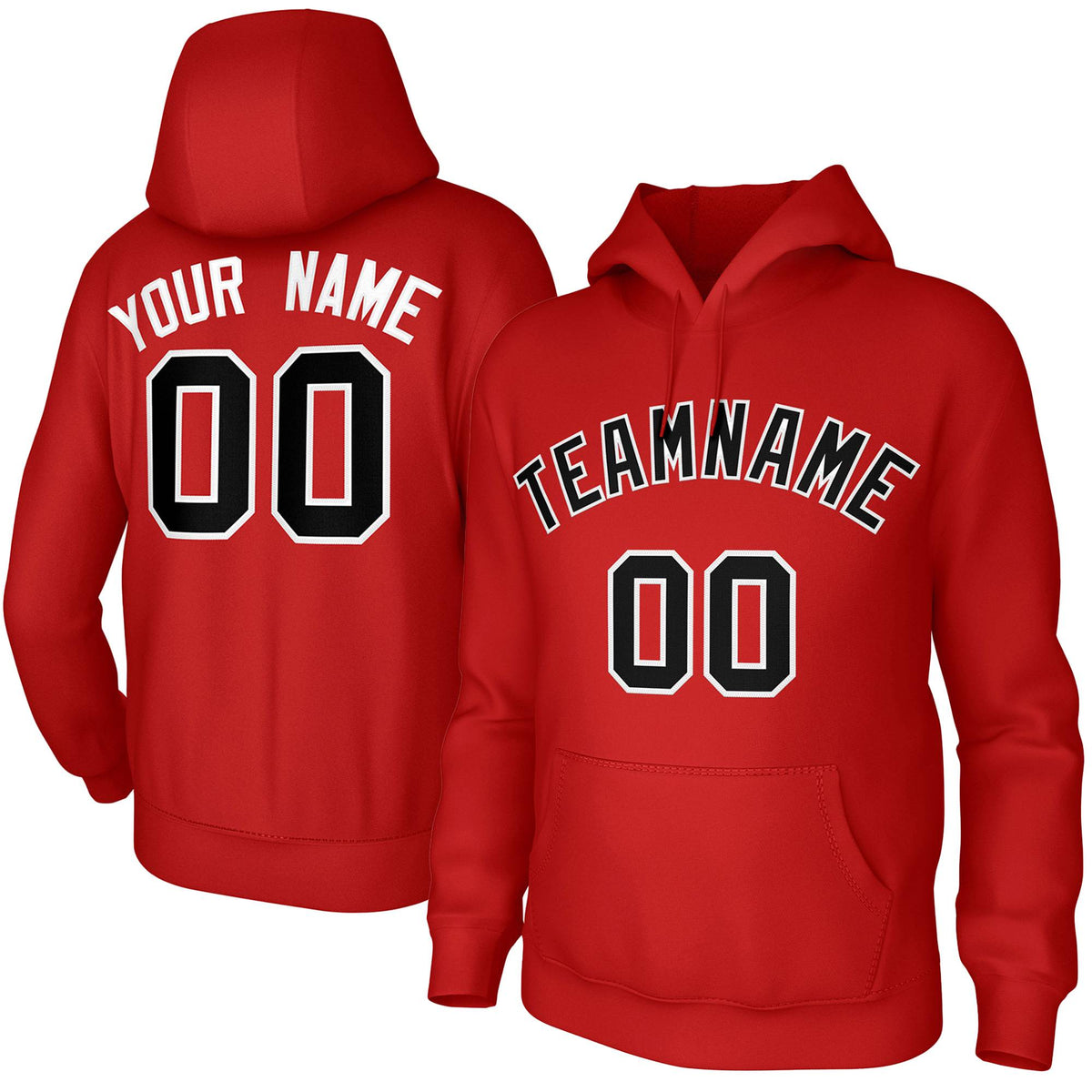 Custom Red Black-White Classic Style Sweatshirts Uniform Pullover Hoodie| KXKSHOP