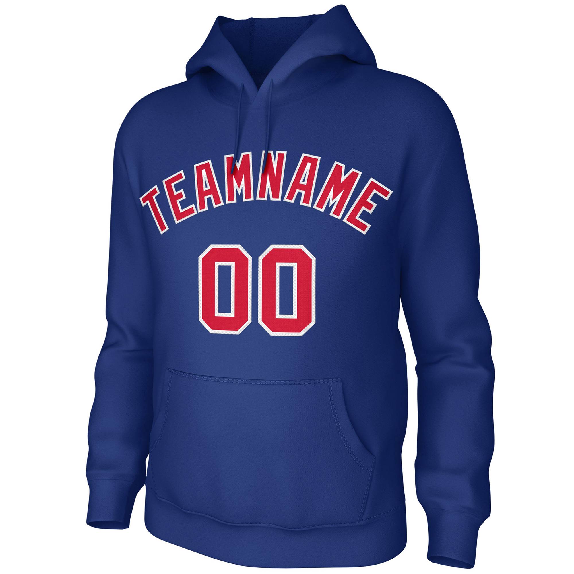 Custom Royal Red-White Classic Style Sweatshirts Uniform Pullover Hoodie| KXKSHOP
