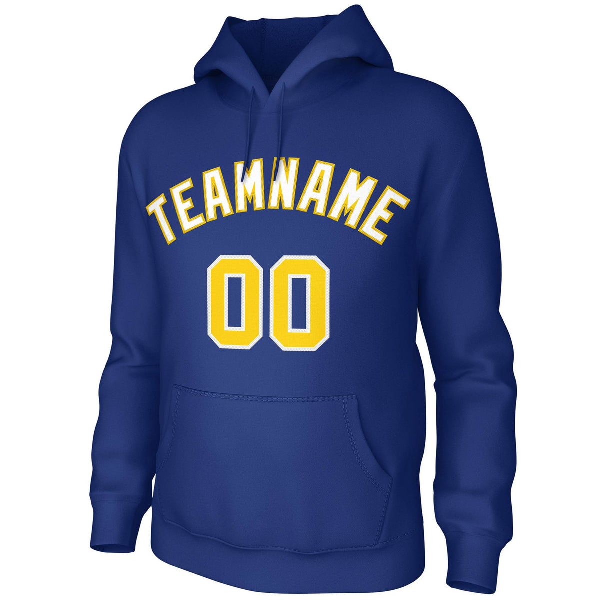 Custom Royal White-Yellow Classic Style Sweatshirts Uniform Pullover Hoodie| KXKSHOP