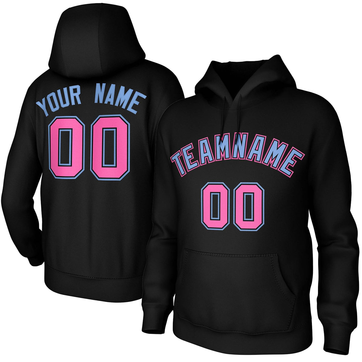Custom Black-Light Blue-Pink Classic Style Sweatshirts Uniform Pullover Hoodie| KXKSHOP