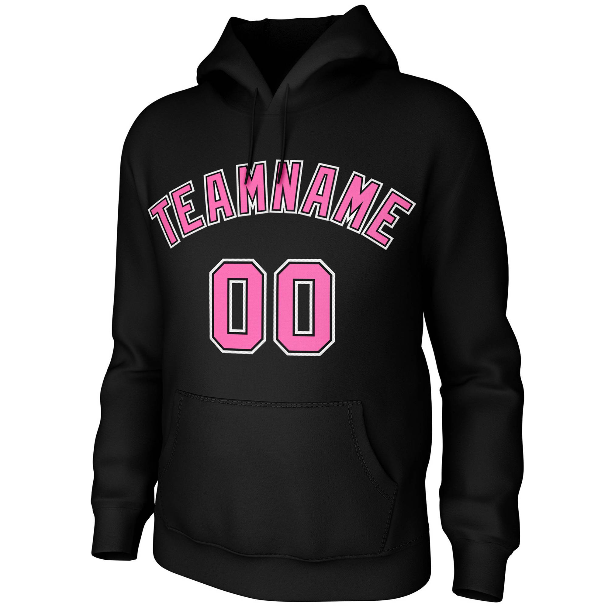 Custom Black Pink-White Classic Style Pullover Sweatshirt Pullover Hoodie| KXKSHOP