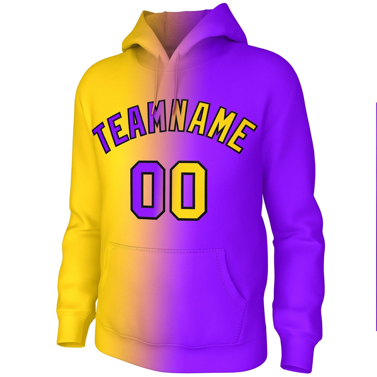 Custom Stitched Purple Gold Gradient Fashion Athletic Pullover Sweatshirt Hoodie| KXKSHOP