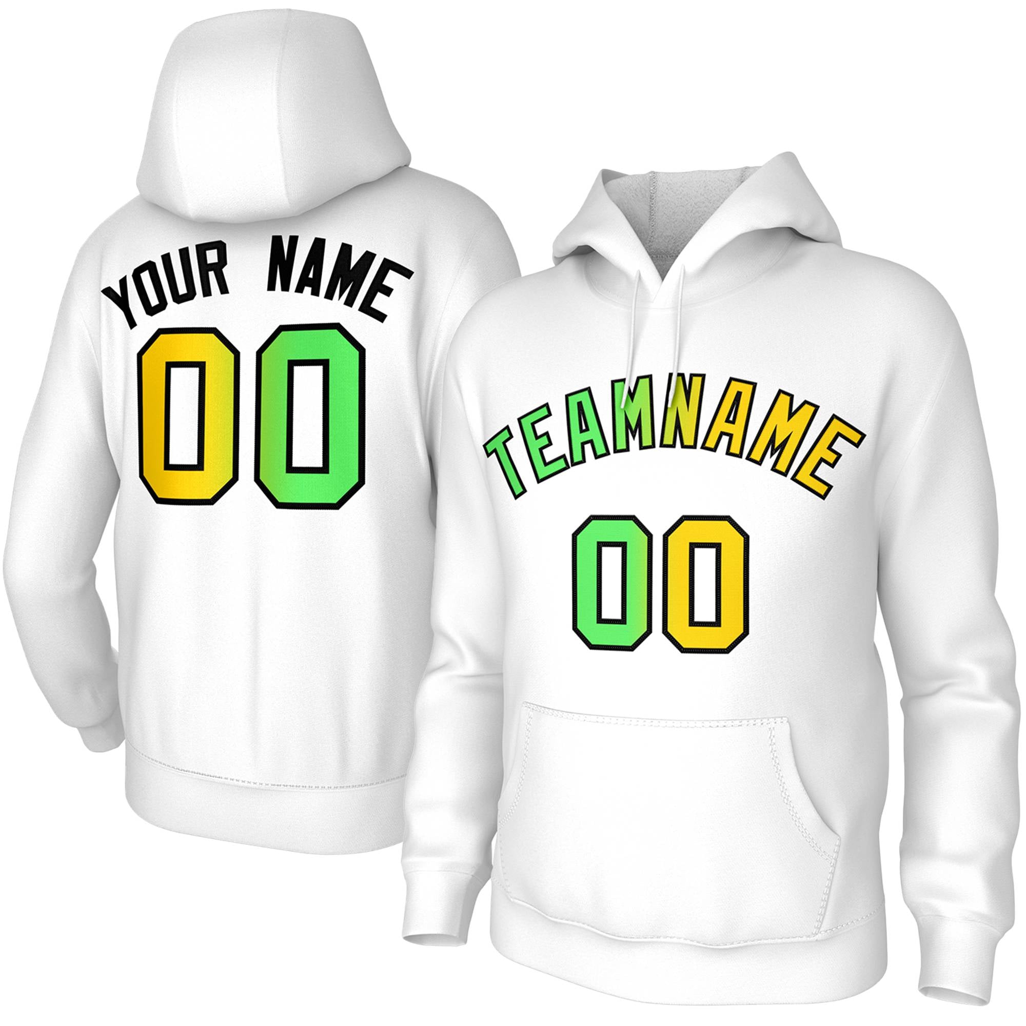 Custom Stitched White Gradient Fashion Pullover Athletic Pullover Sweatshirt Hoodie| KXKSHOP