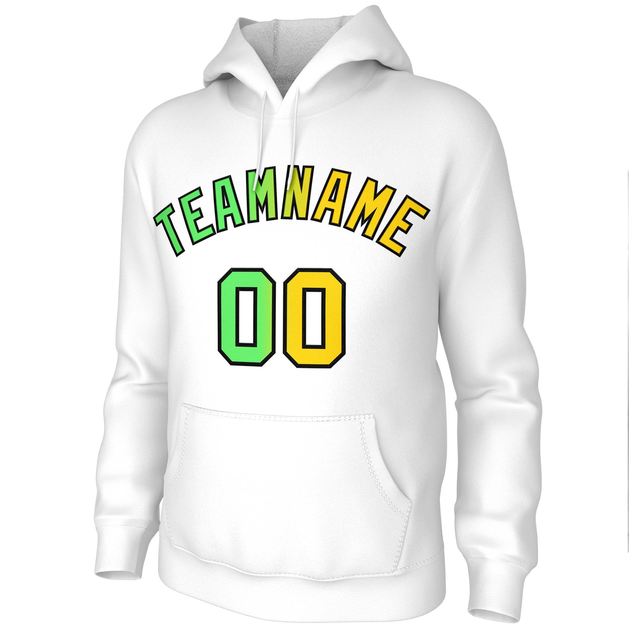 Custom Stitched White Gradient Fashion Pullover Athletic Pullover Sweatshirt Hoodie| KXKSHOP