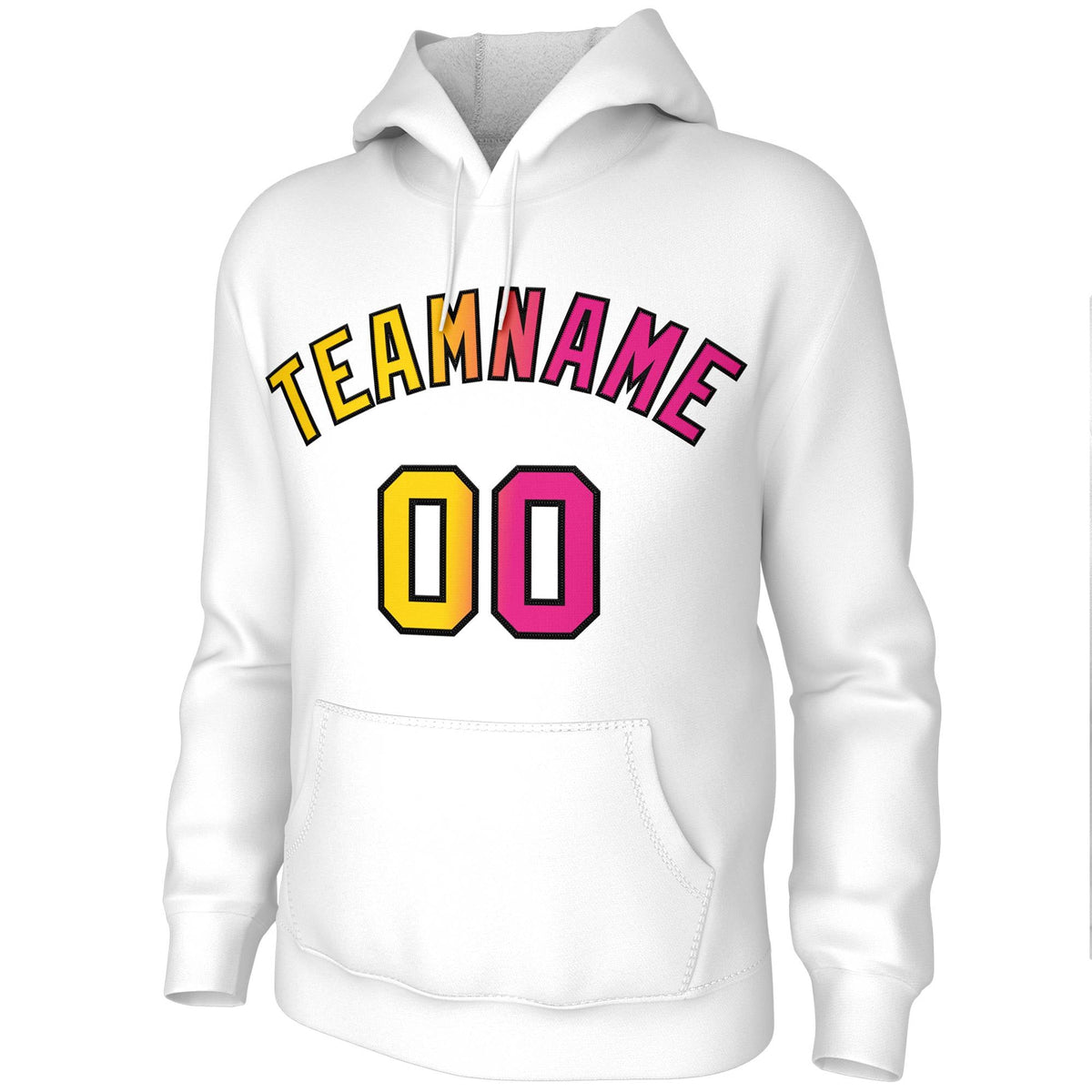 Custom Stitched White Gradient Fashion Athletic Pullover Sweatshirt Hoodie| KXKSHOP