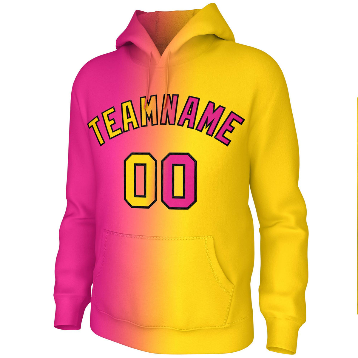 Custom Stitched Gold Pink Gradient Fashion Athletic Pullover Sweatshirt Hoodie| KXKSHOP