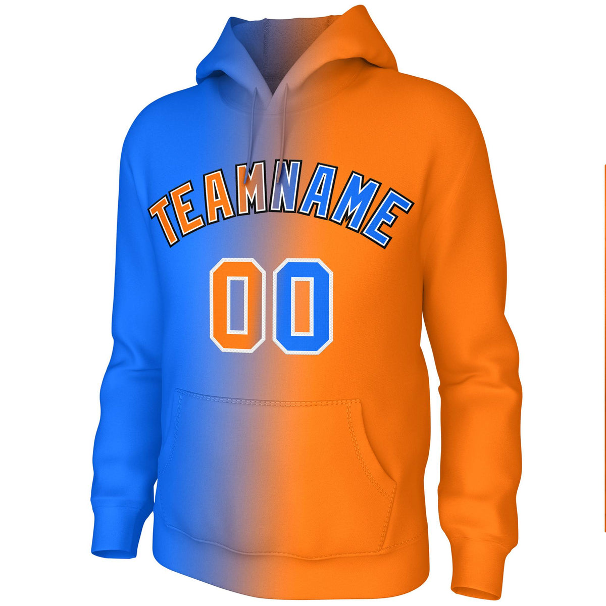 Custom Stitched Orange Royal Gradient Fashion Athletic Pullover Sweatshirt Hoodie| KXKSHOP