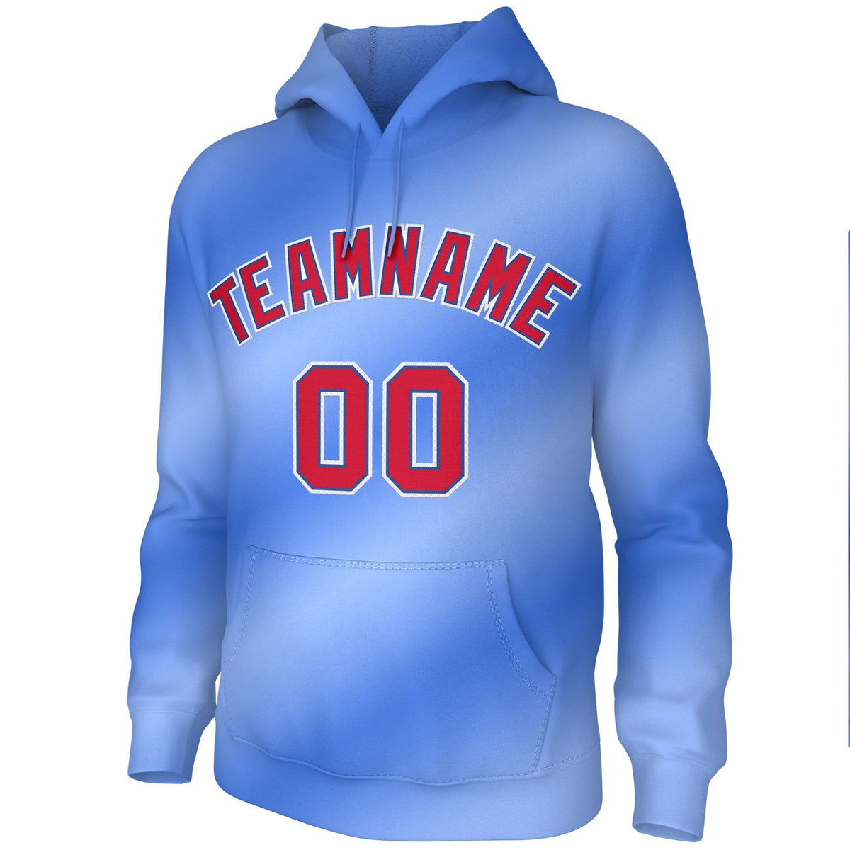 Custom Stitched Light Blue Gradient Fashion Athletic Pullover Sweatshirt Hoodie| KXKSHOP