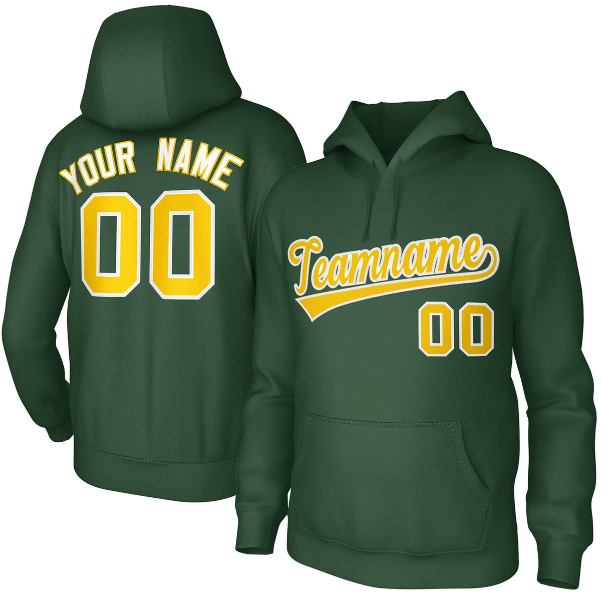 Custom Green Gold-White Classic Style Sports Uniform Pullover Hoodie| KXKSHOP