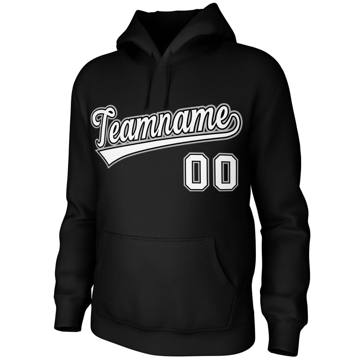 Custom Black White-Black-Gray Classic Style Sports Uniform Pullover Hoodie| KXKSHOP