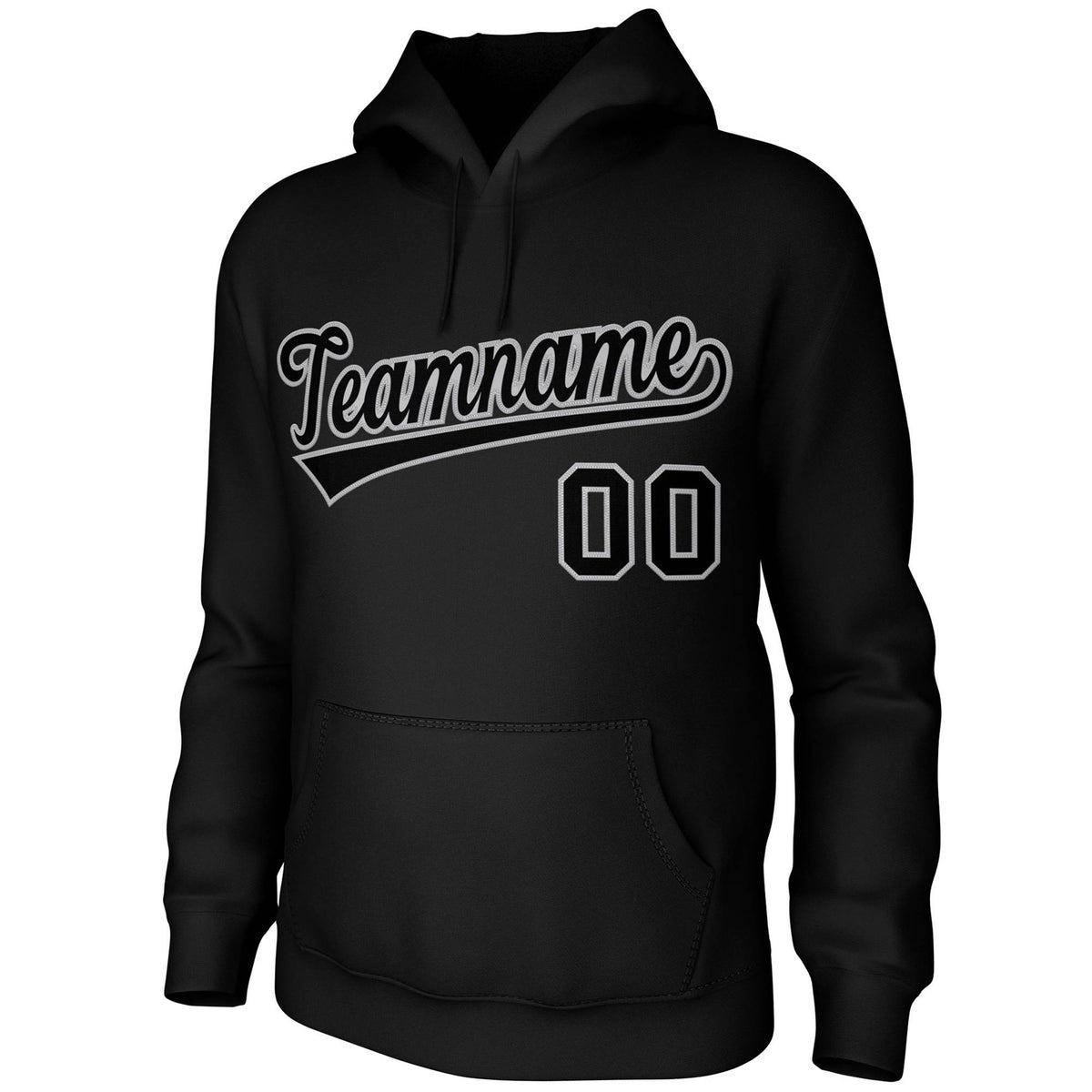 Custom Black Gray Classic Style Sports Uniform Pullover Hoodie| KXKSHOP