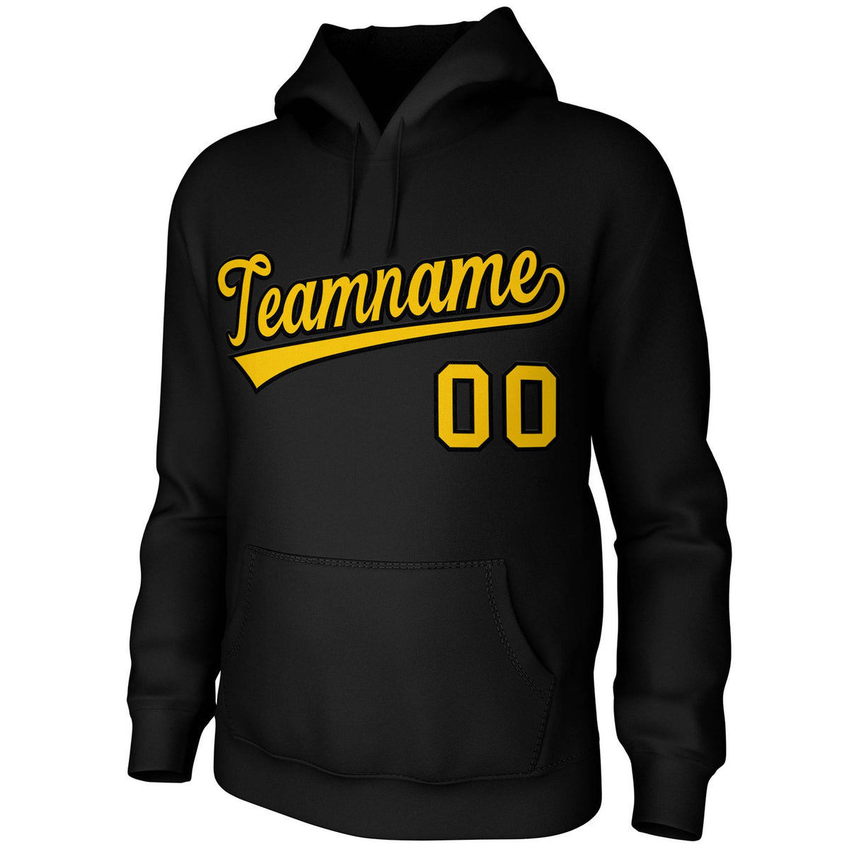 Custom Black Yellow-Black Classic Style Sports Uniform Pullover Hoodie| KXKSHOP
