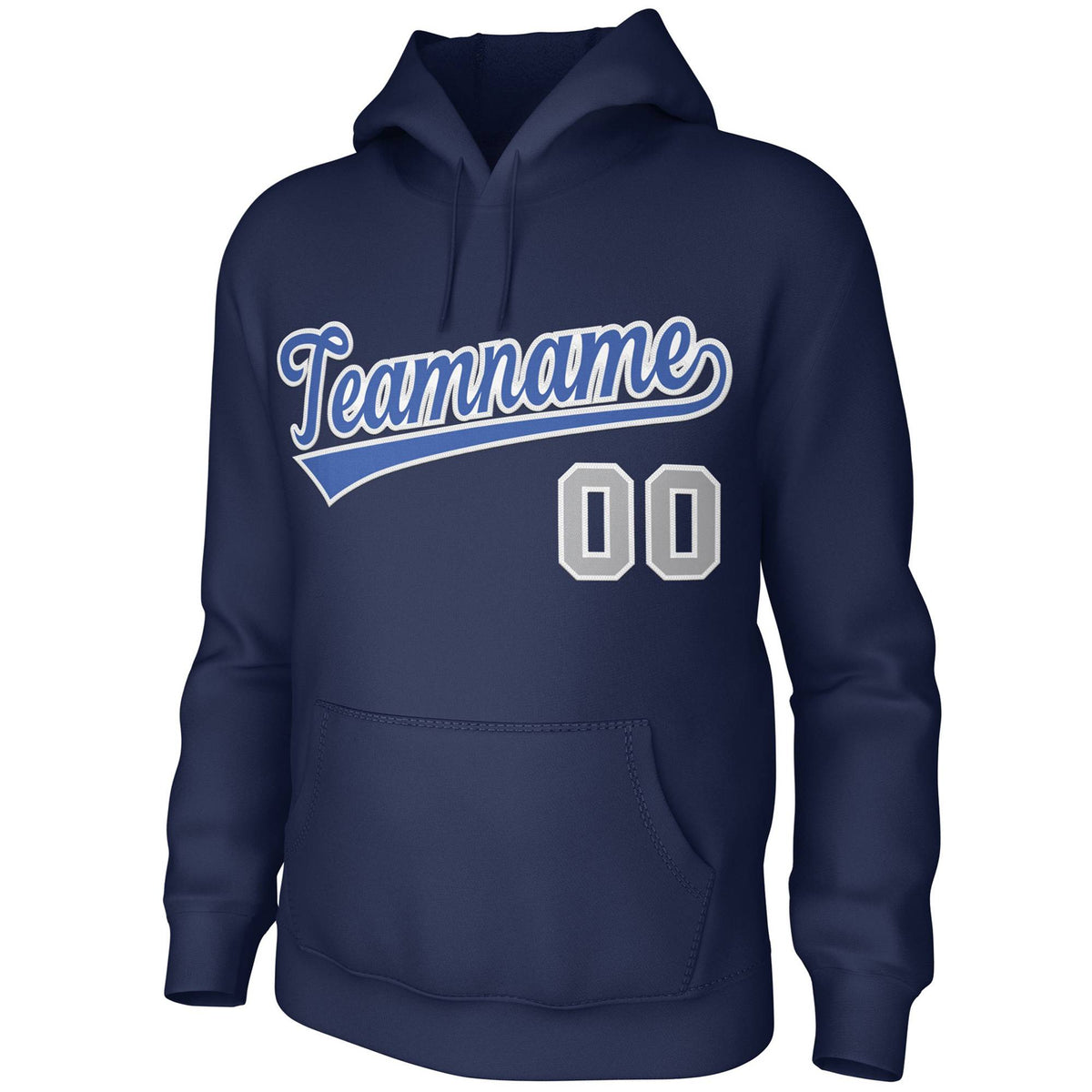 Custom Navy Light-Blue-White Classic Style Sports Uniform Pullover Hoodie| KXKSHOP
