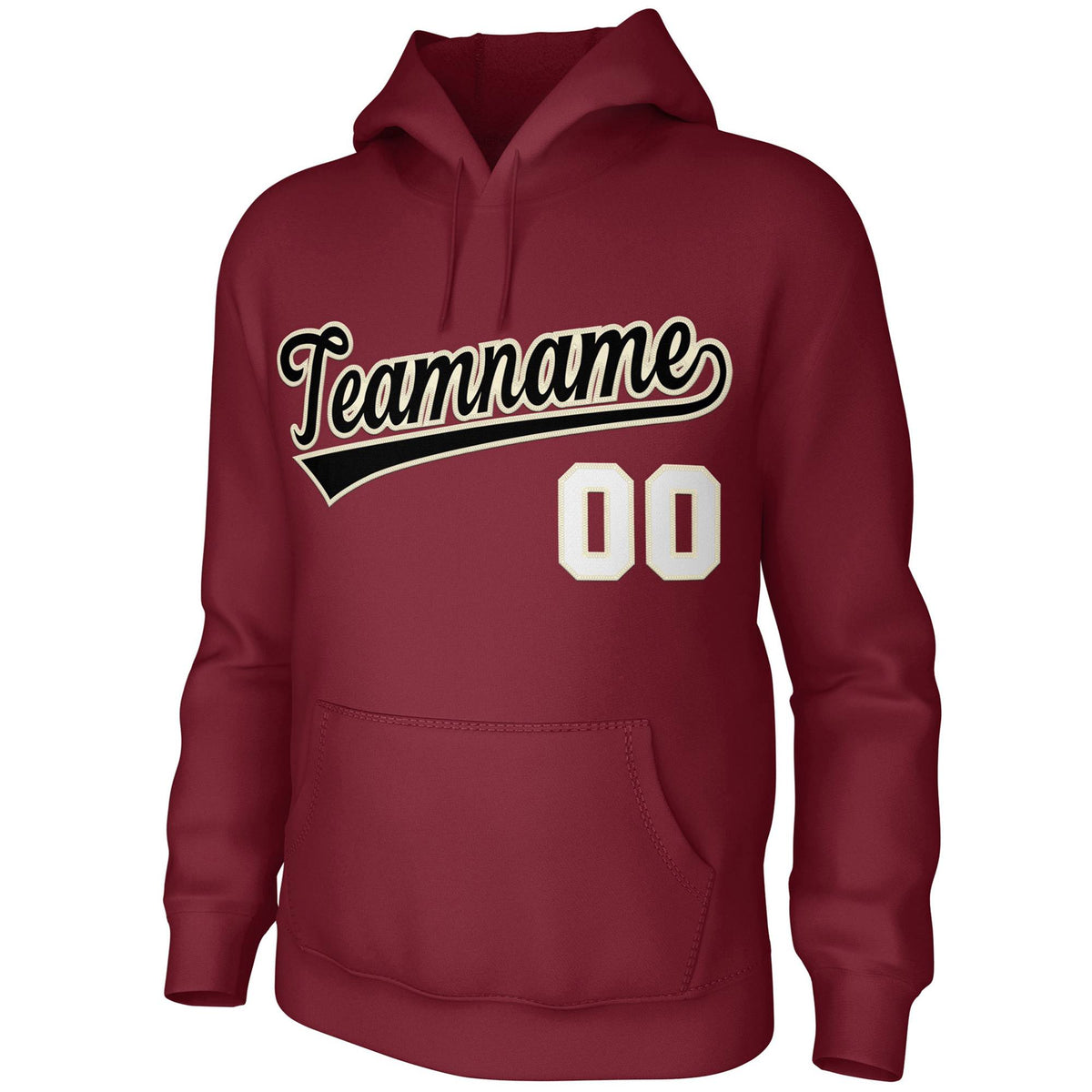 Custom Cardinal Black-Cream Classic Style Sports Uniform Pullover Hoodie| KXKSHOP