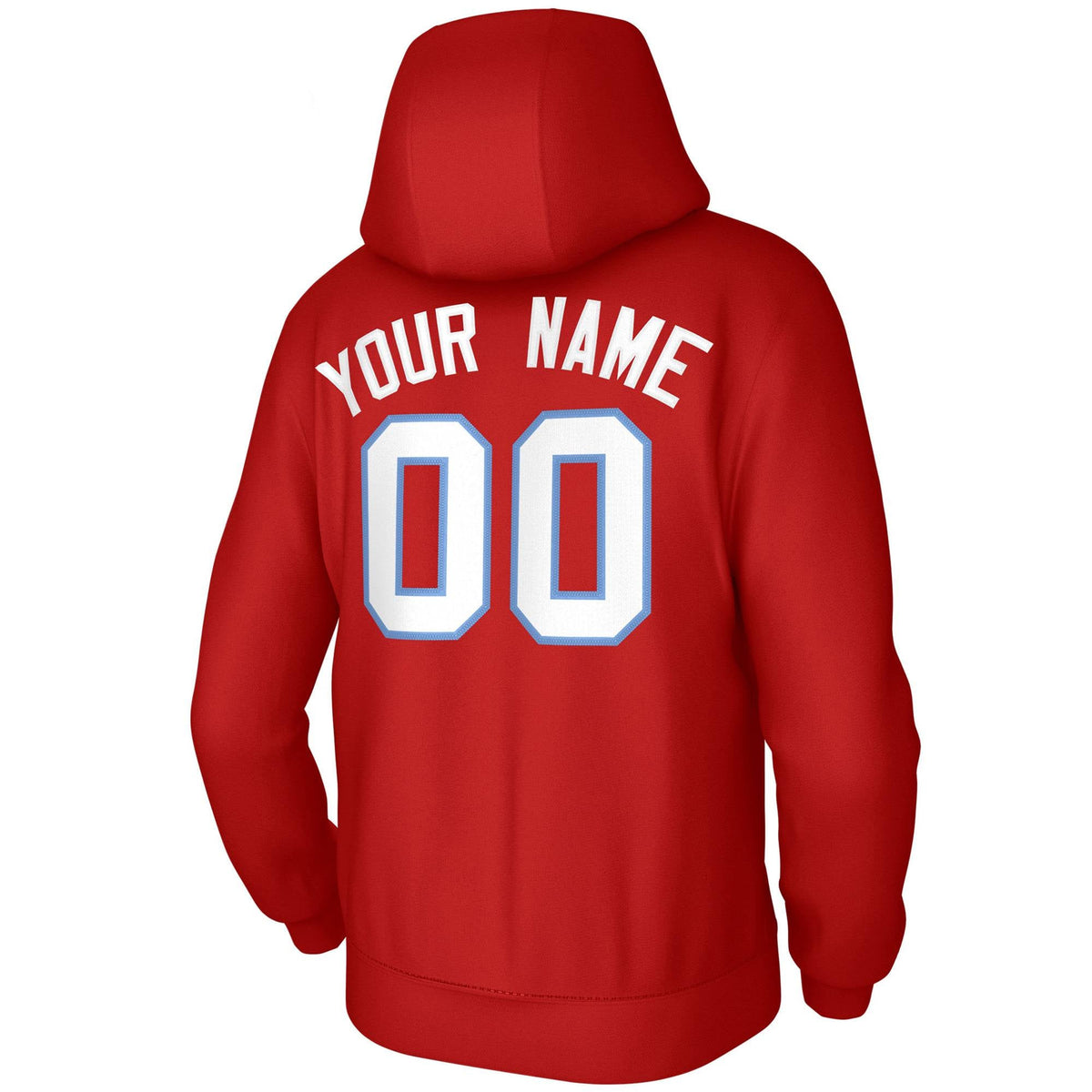 Custom Red White-Light Blue Classic Style Sports Uniform Pullover Hoodie| KXKSHOP