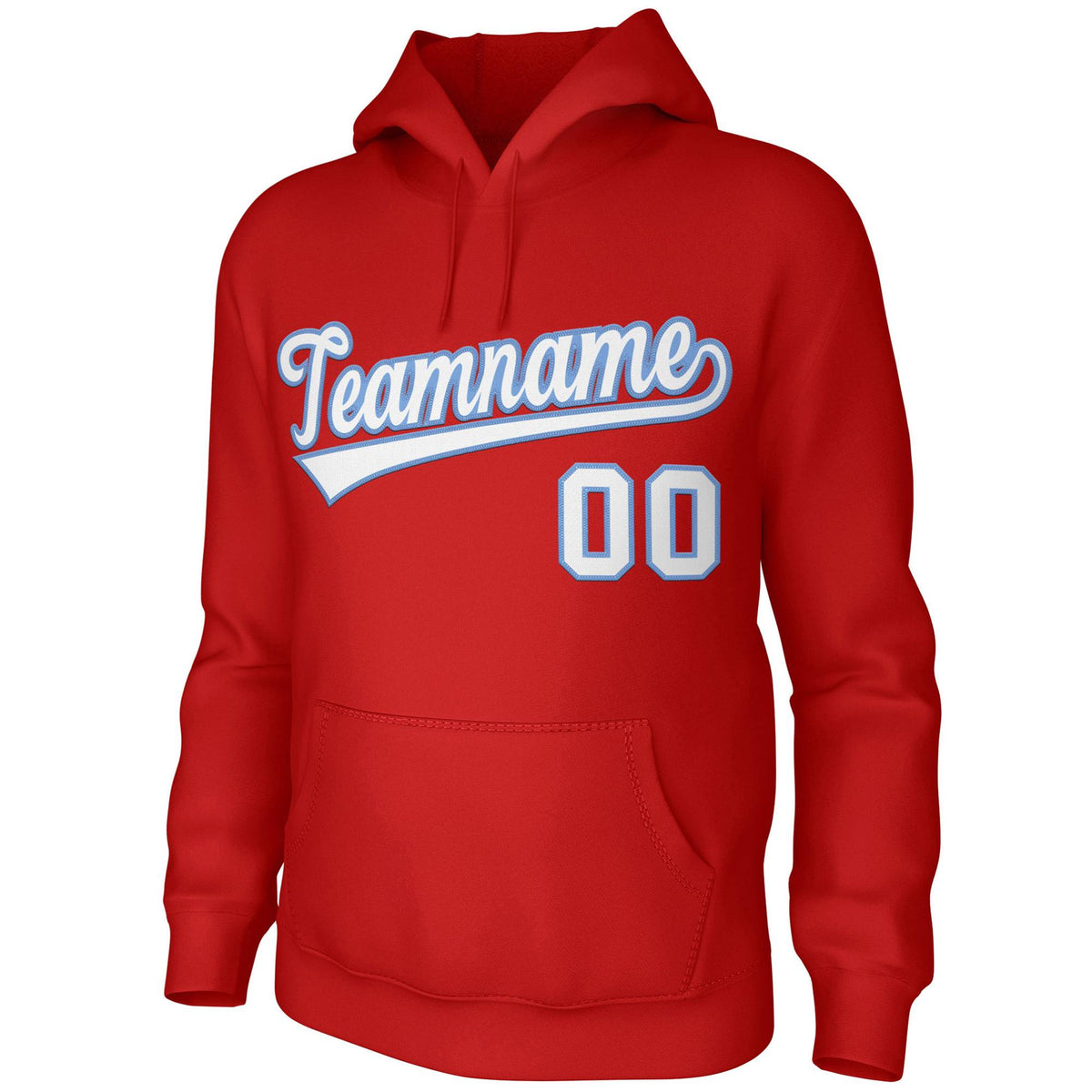 Custom Red White-Light Blue Classic Style Sports Uniform Pullover Hoodie| KXKSHOP