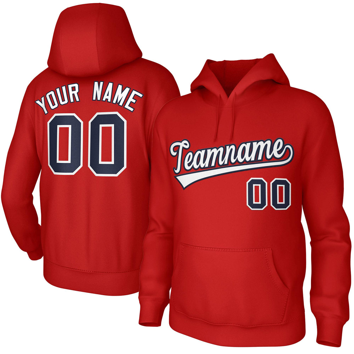 Custom Red White-Navy Classic Style Sports Uniform Pullover Hoodie| KXKSHOP