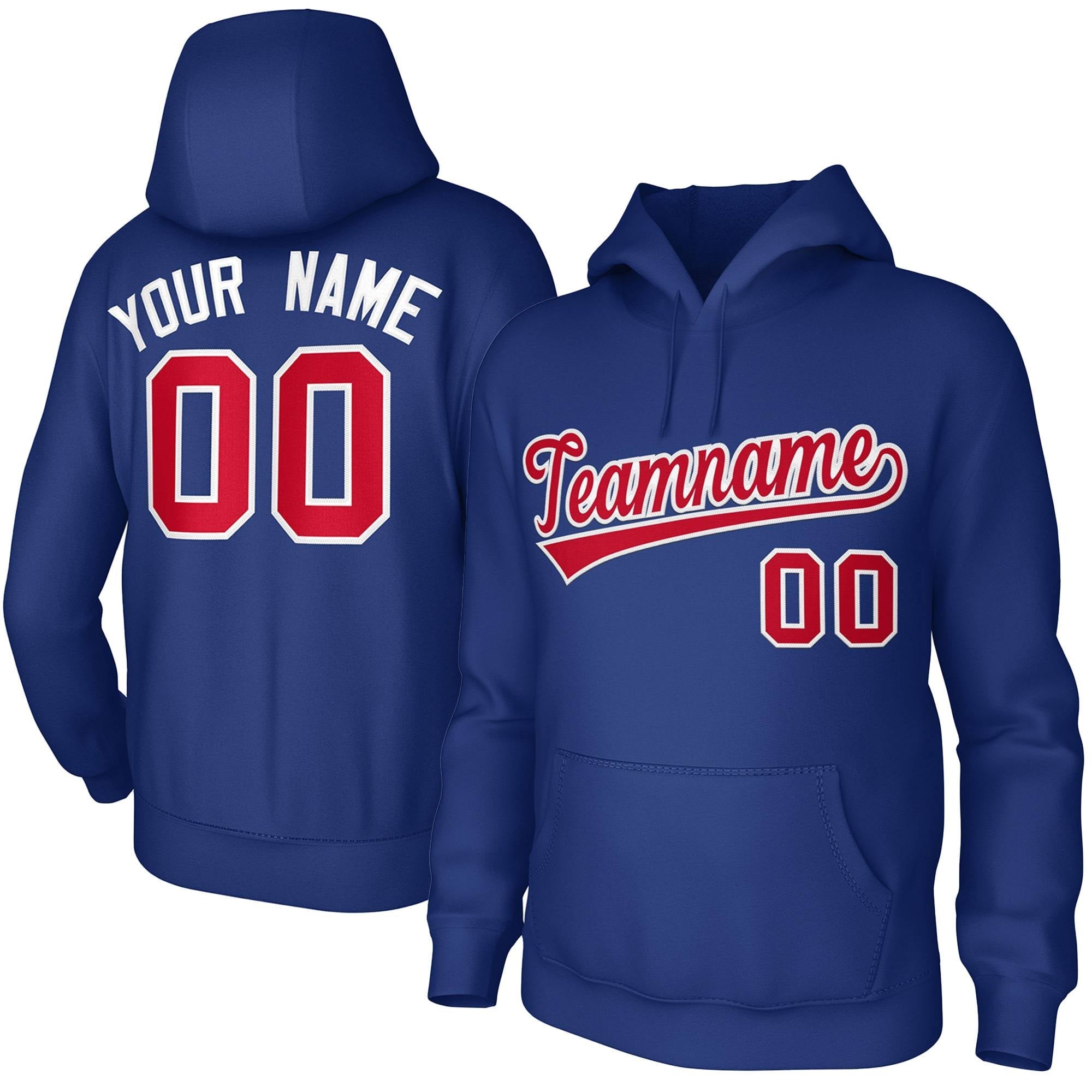 Custom Royal Red-White Classic Style Sports Uniform Pullover Hoodie| KXKSHOP