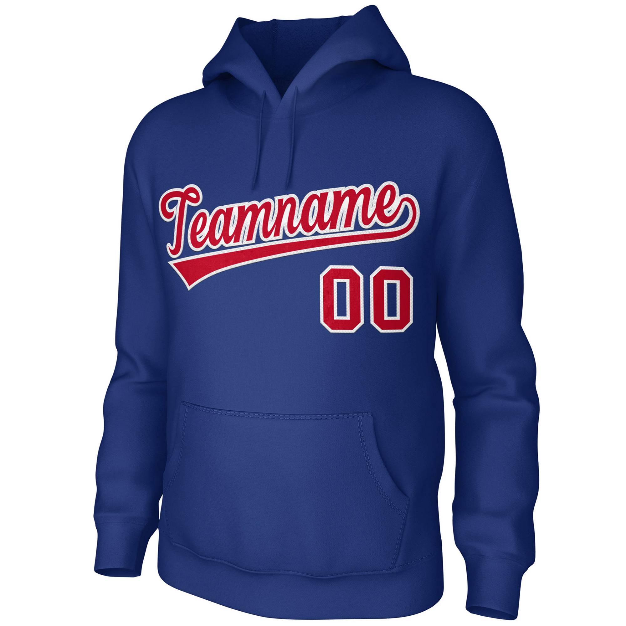 Custom Royal Red-White Classic Style Sports Uniform Pullover Hoodie| KXKSHOP