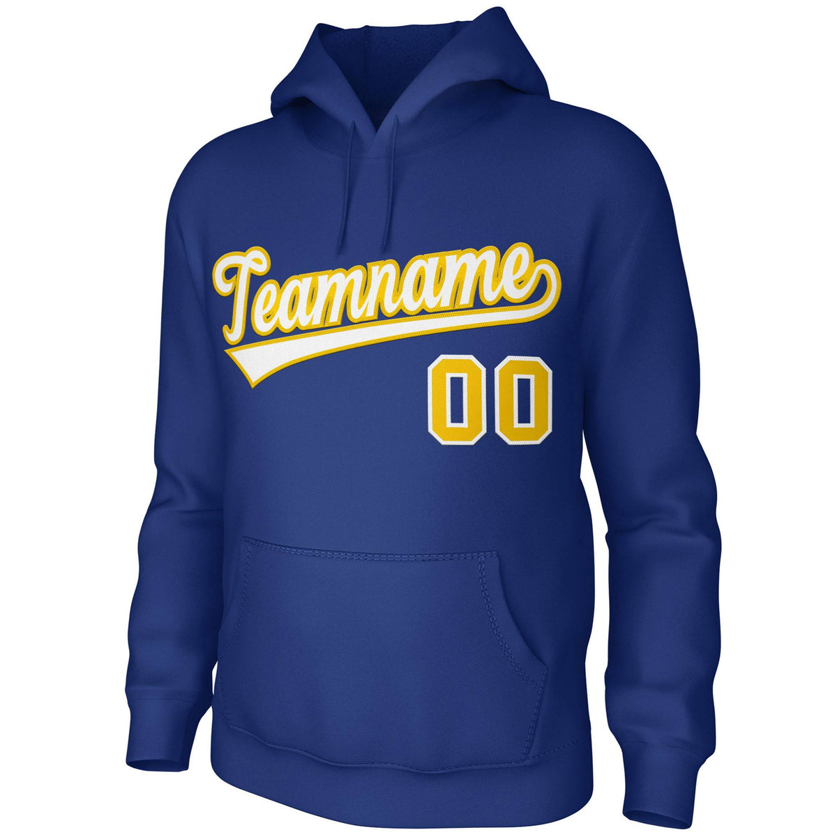 Custom Royal White-Yellow Classic Style Sports Uniform Pullover Hoodie| KXKSHOP