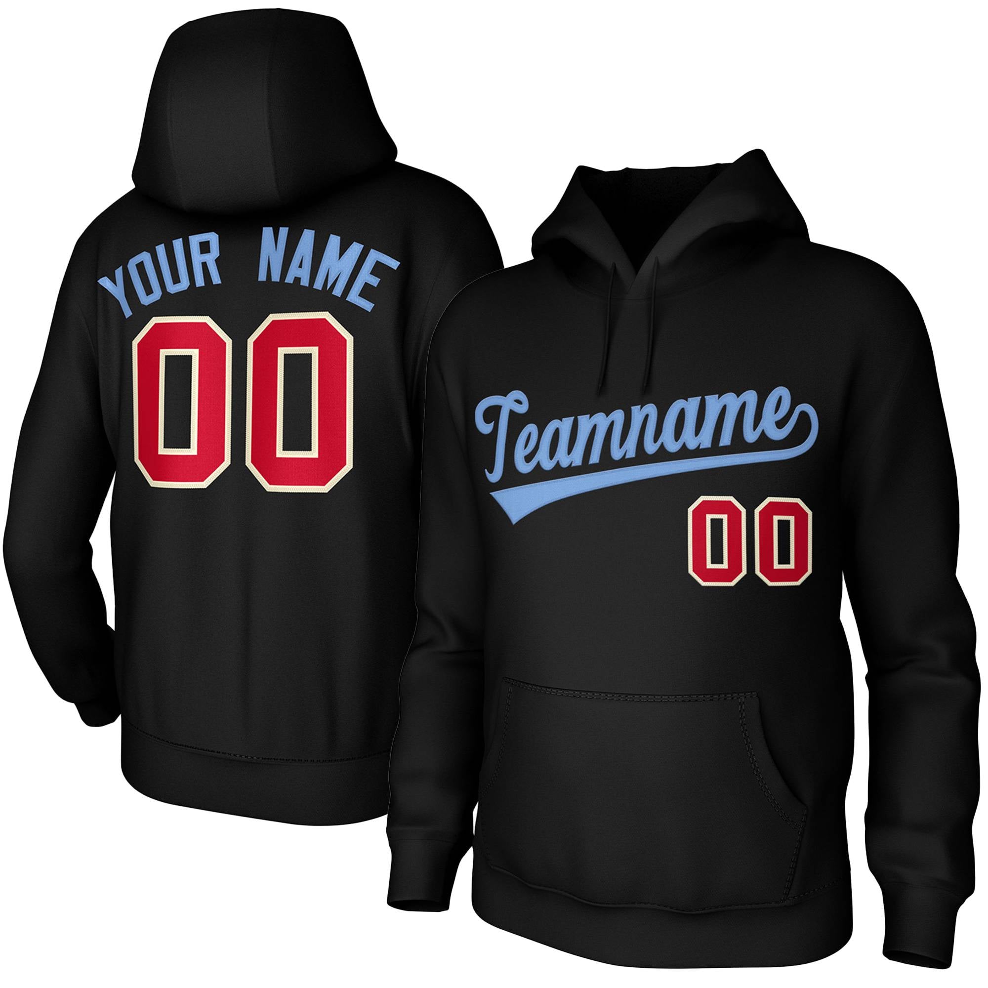 Custom Black-Light Blue Classic Style Sports Uniform Pullover Hoodie| KXKSHOP