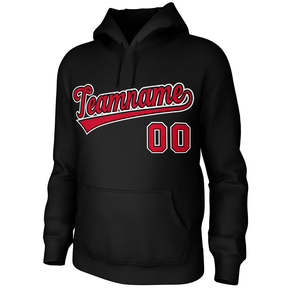 Custom Black Red-Black-White Classic Style Sports Uniform Pullover Hoodie| KXKSHOP