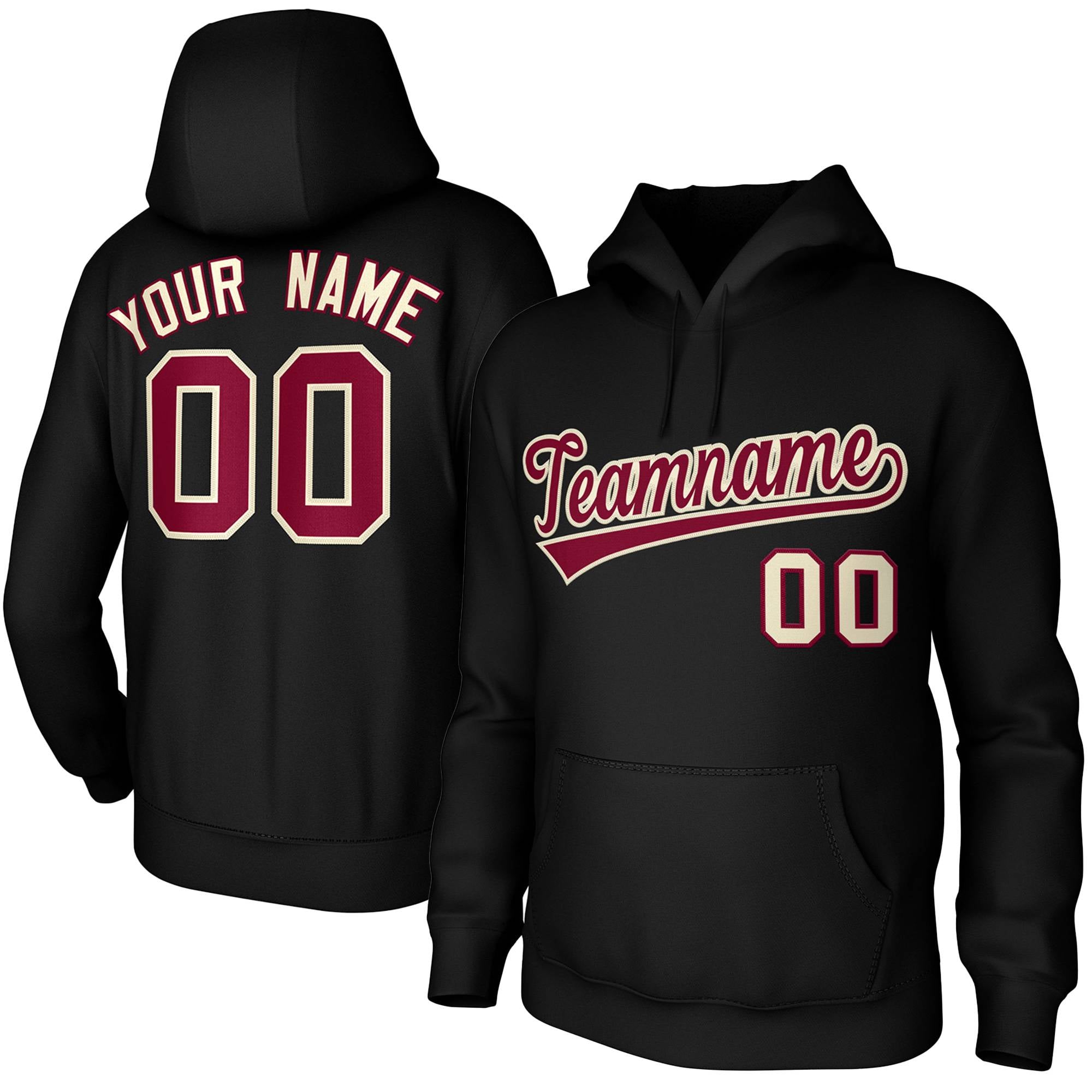 Custom Black Cardinal-Cream Classic Style Sports Uniform Pullover Hoodie| KXKSHOP