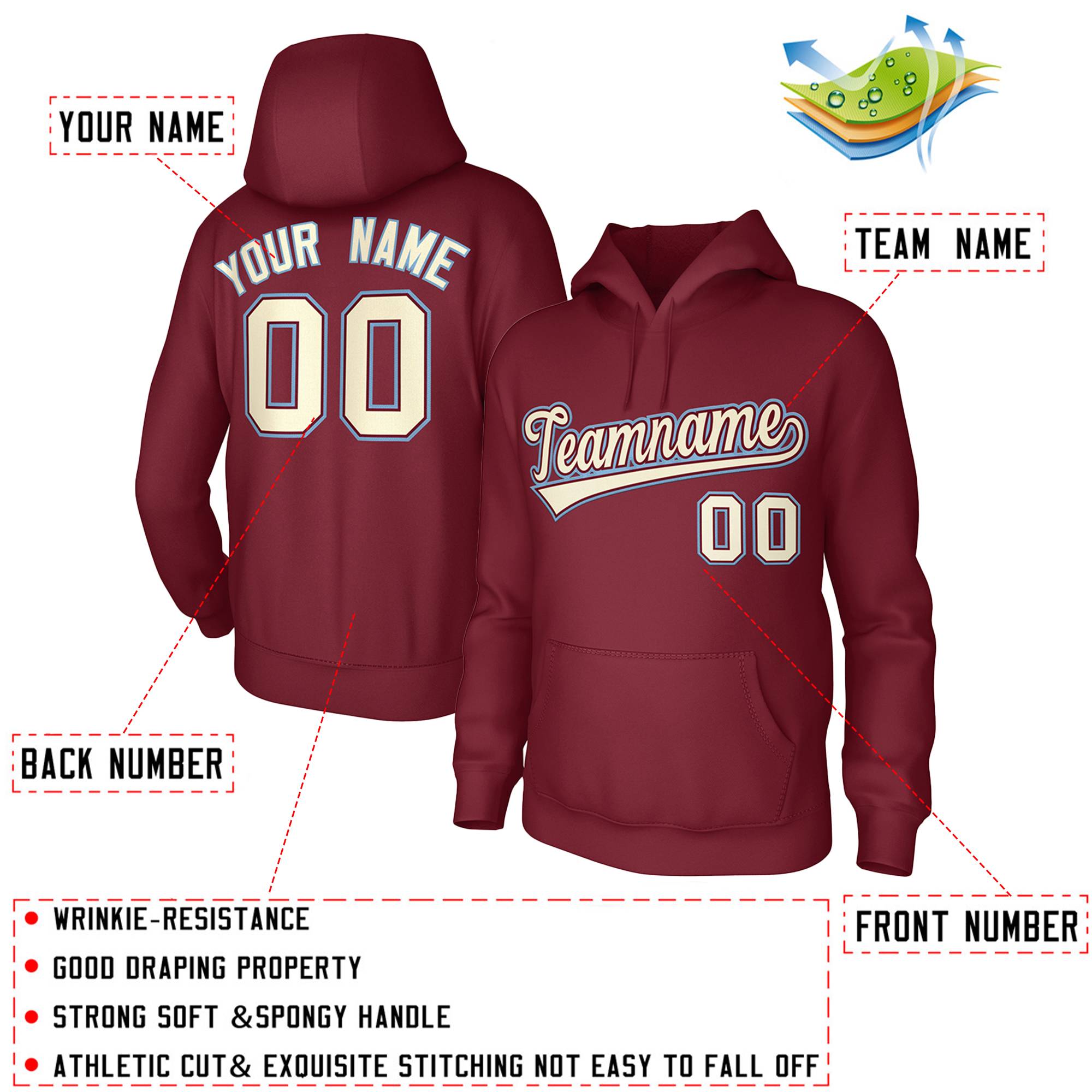 Custom Cardinal Cream-Cardinal Classic Style Sports Uniform Pullover Hoodie| KXKSHOP