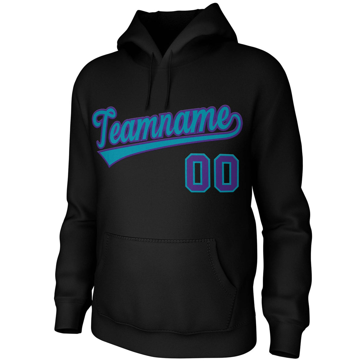 Custom Black Green-Purple Classic Style Sports Uniform Pullover Hoodie| KXKSHOP