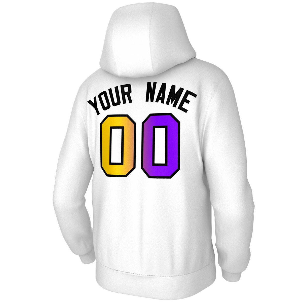 Custom Stitched White Purple-Black Gradient Fashion Pullover Sweatshirt Hoodie| KXKSHOP