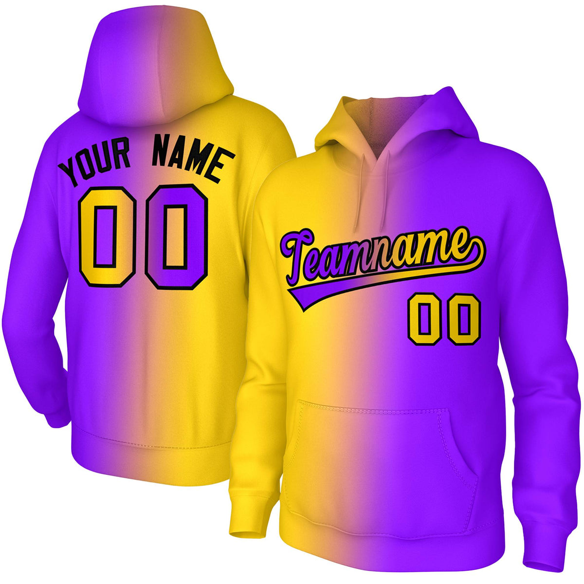 Custom Stitched Purple Gradient Fashion Pullover Sweatshirt Hoodie| KXKSHOP