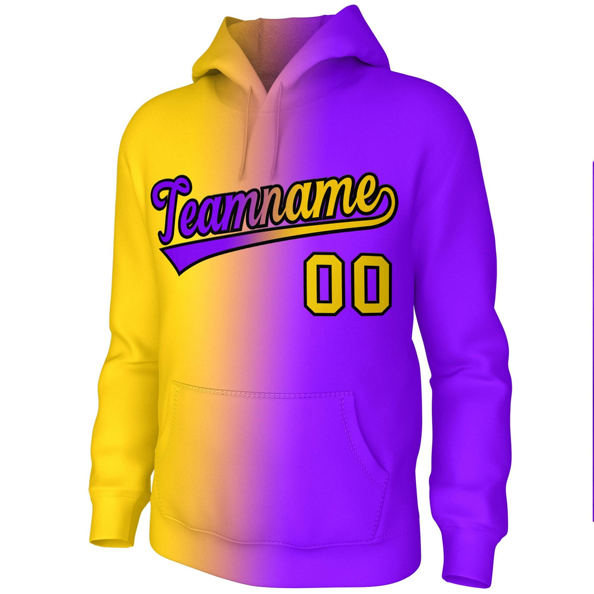 Custom Stitched Purple Gradient Fashion Pullover Sweatshirt Hoodie| KXKSHOP