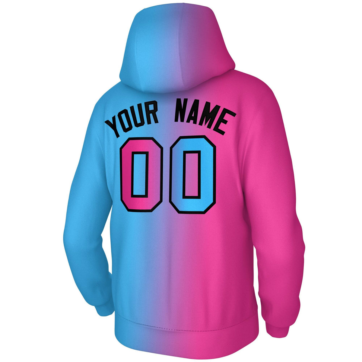 Custom Personalized Pullover Hoodie Gradient Fashion with Stitched Name for Men and Youth| KXKSHOP