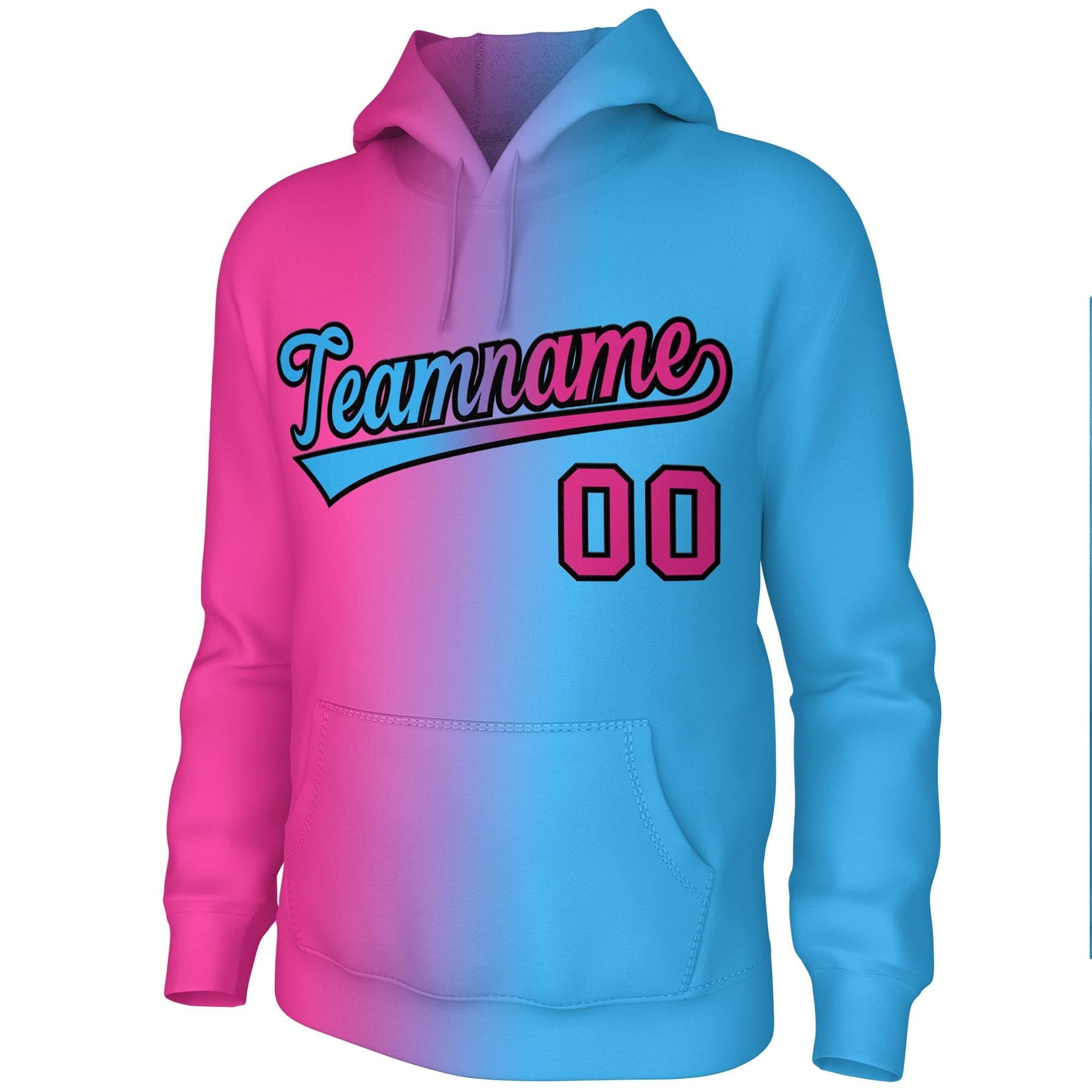 Custom Stitched Pink Gradient Fashion Sports Pullover Sweatshirt Hoodie| KXKSHOP