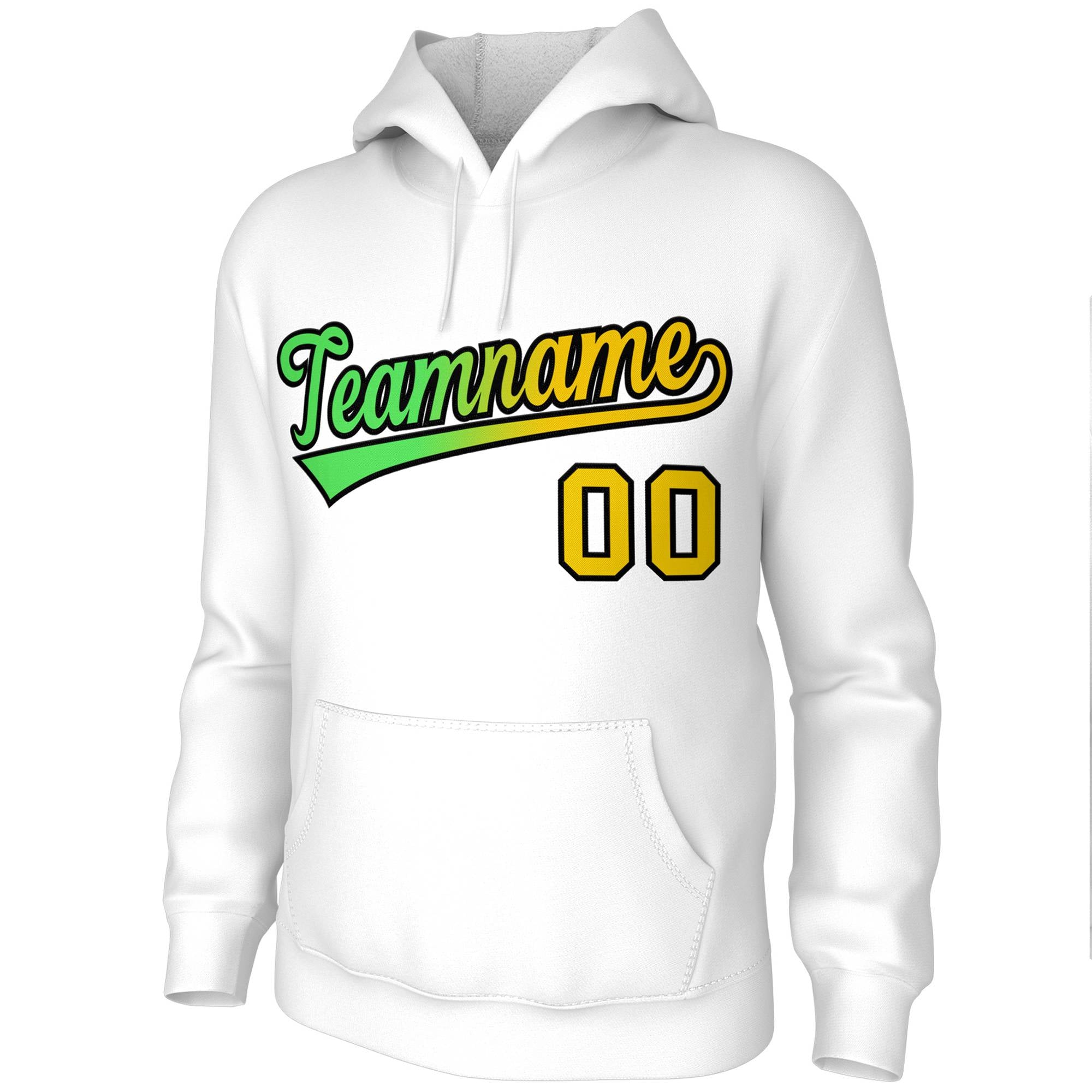 Custom Stitched White Gradient Fashion Sports Pullover Sweatshirt Hoodie| KXKSHOP