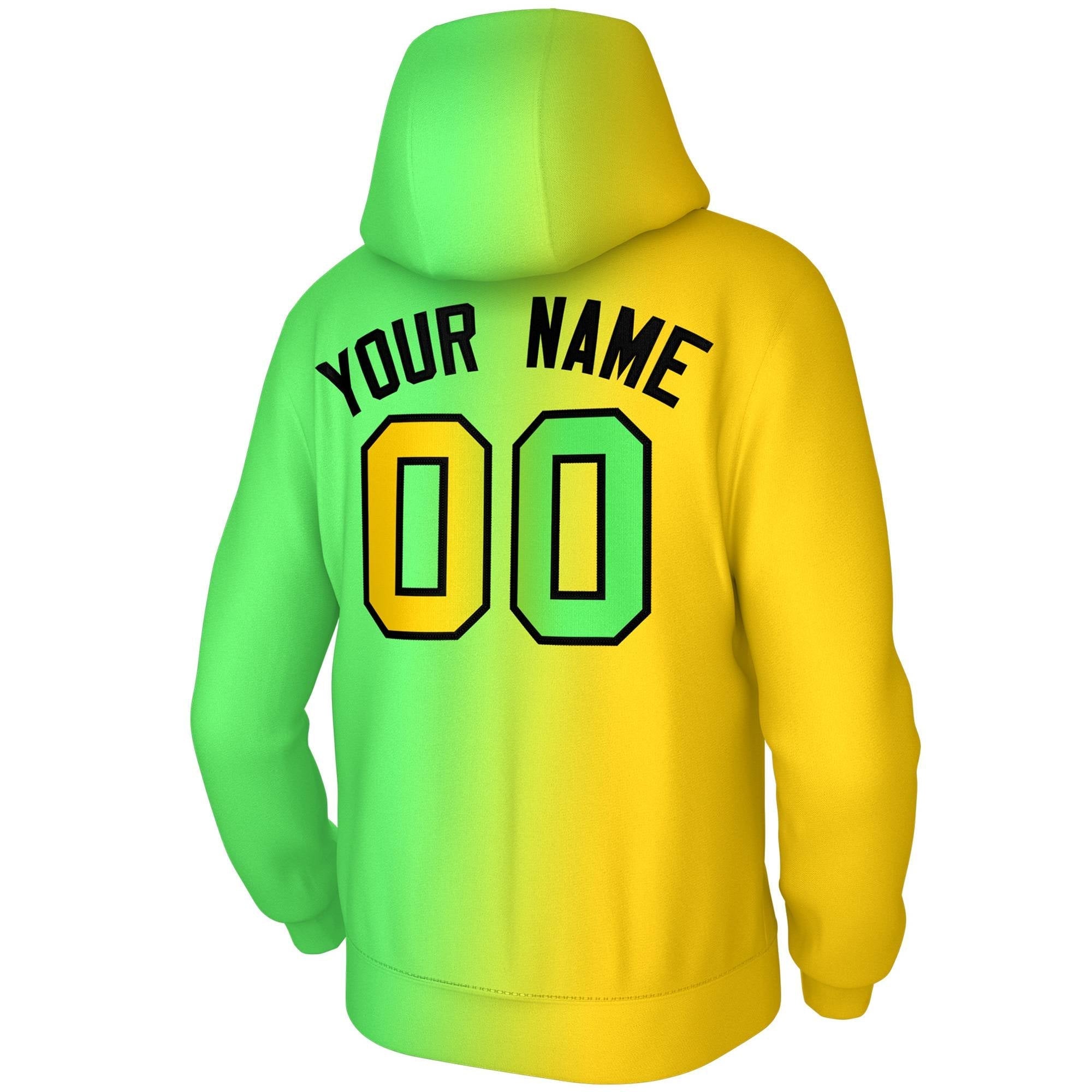 Custom Stitched Neon Green Gradient Fashion Sports Pullover Sweatshirt Hoodie| KXKSHOP