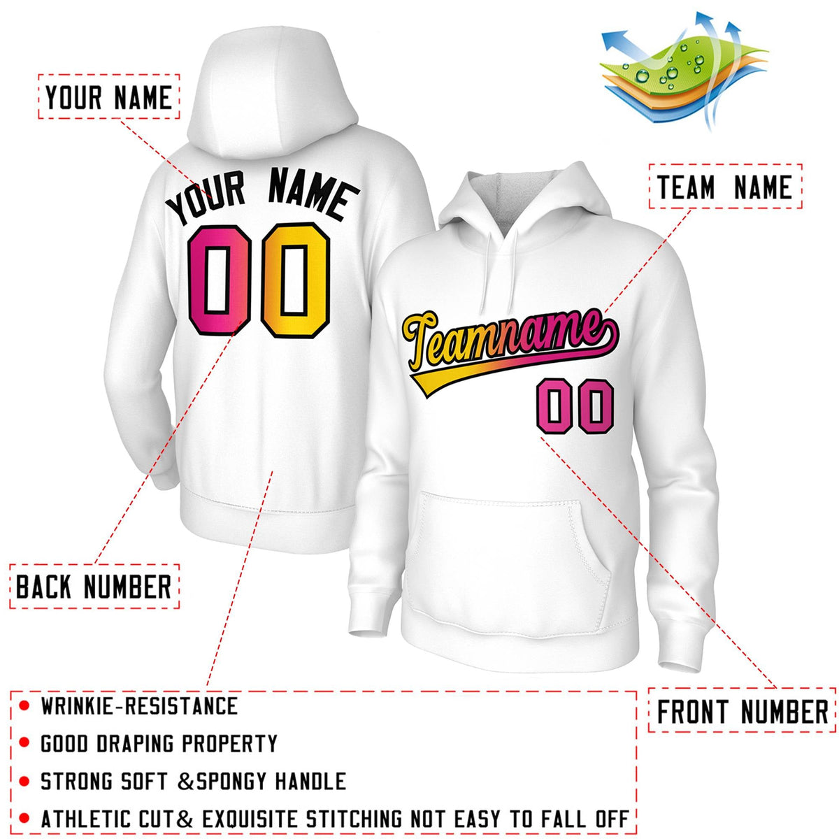 Custom Gradient Fashion Athletic Pullover Hoodie Team Sweatshirt| KXKSHOP