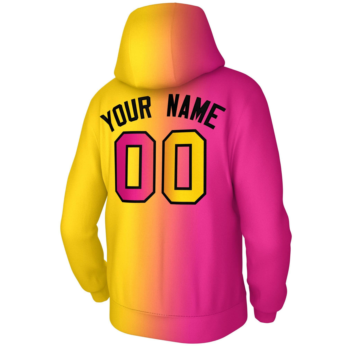 Custom Stitched Gold Pink Gradient Fashion Sports Pullover Sweatshirt Hoodie| KXKSHOP