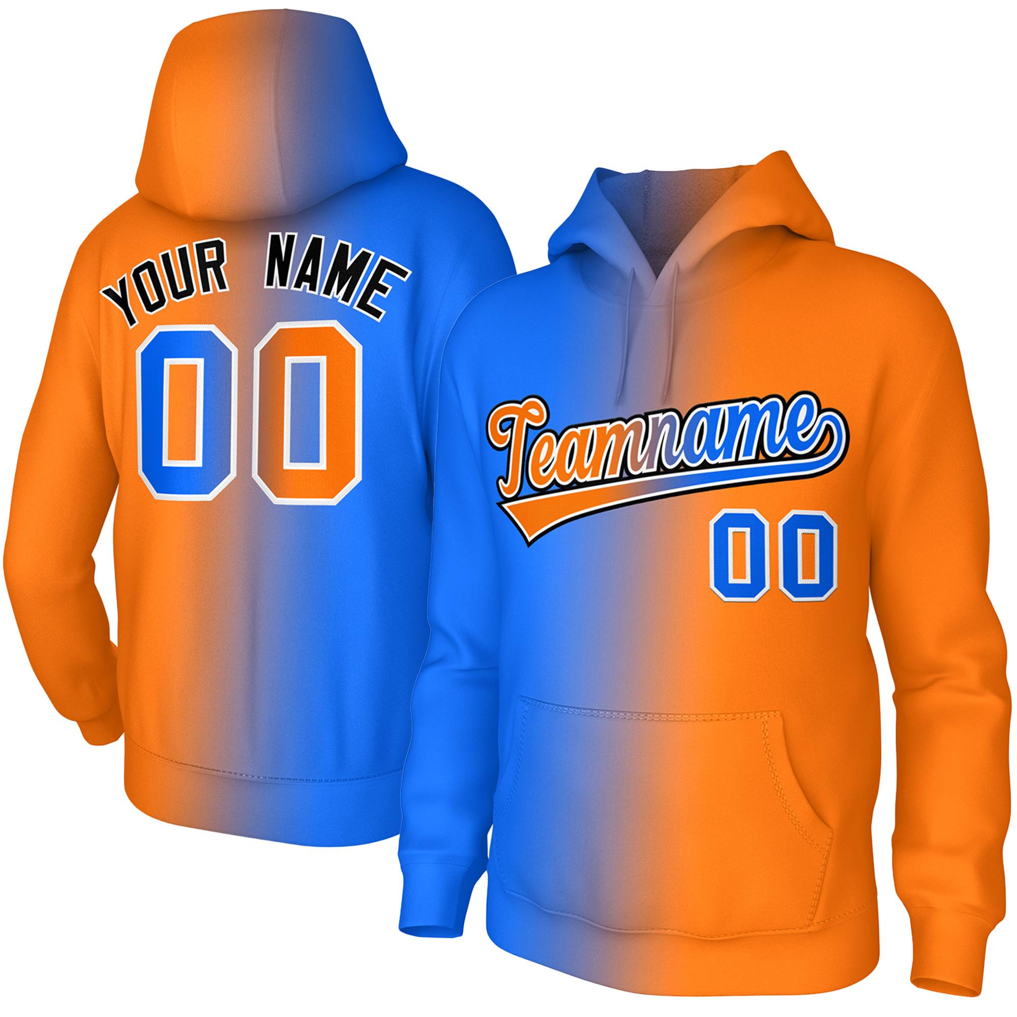 Custom Stitched Orange Gradient Fashion Sports Pullover Sweatshirt Hoodie| KXKSHOP