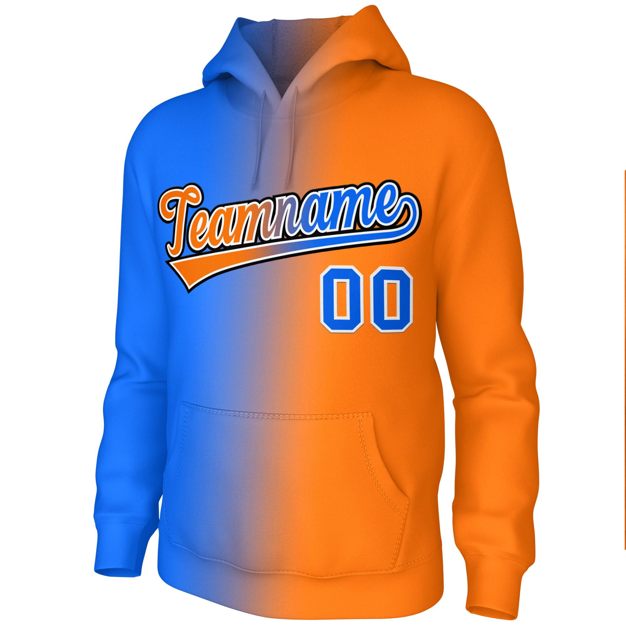 Custom Stitched Orange Gradient Fashion Sports Pullover Sweatshirt Hoodie| KXKSHOP