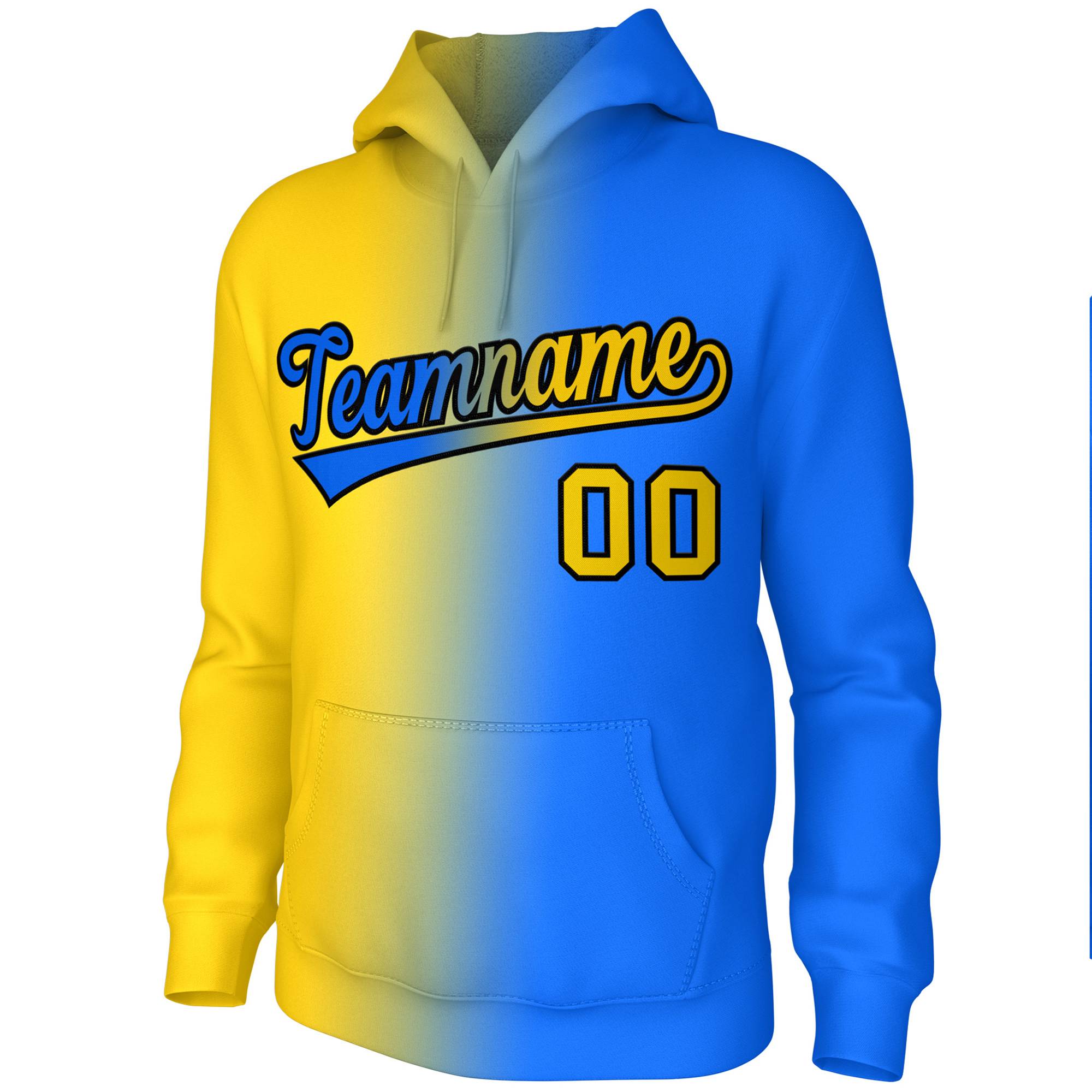 Custom Stitched Royal Gold Gradient Fashion Sports Pullover Sweatshirt Hoodie| KXKSHOP