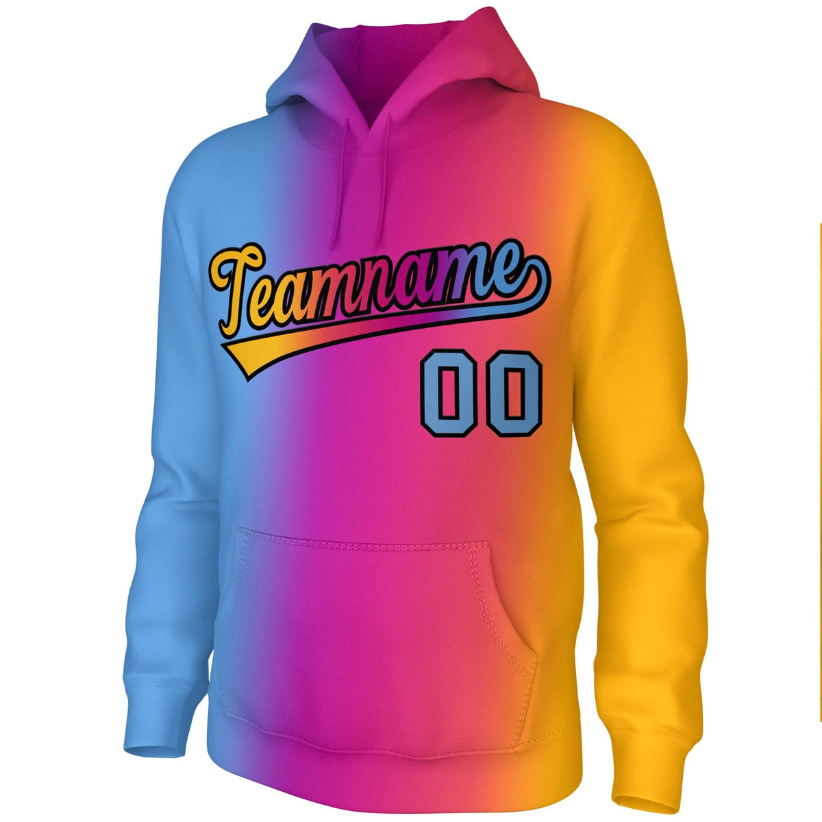 Custom Stitched Light Pink Gold Gradient Fashion Sports Pullover Sweatshirt Hoodie| KXKSHOP