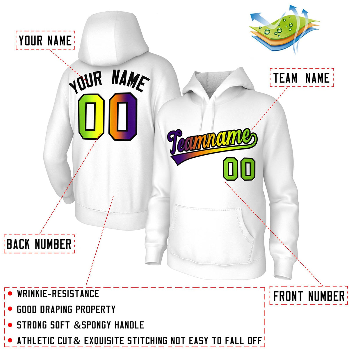 Custom Gradient Fashion Athletic Pullover Hoodie Team Sweatshirt| KXKSHOP