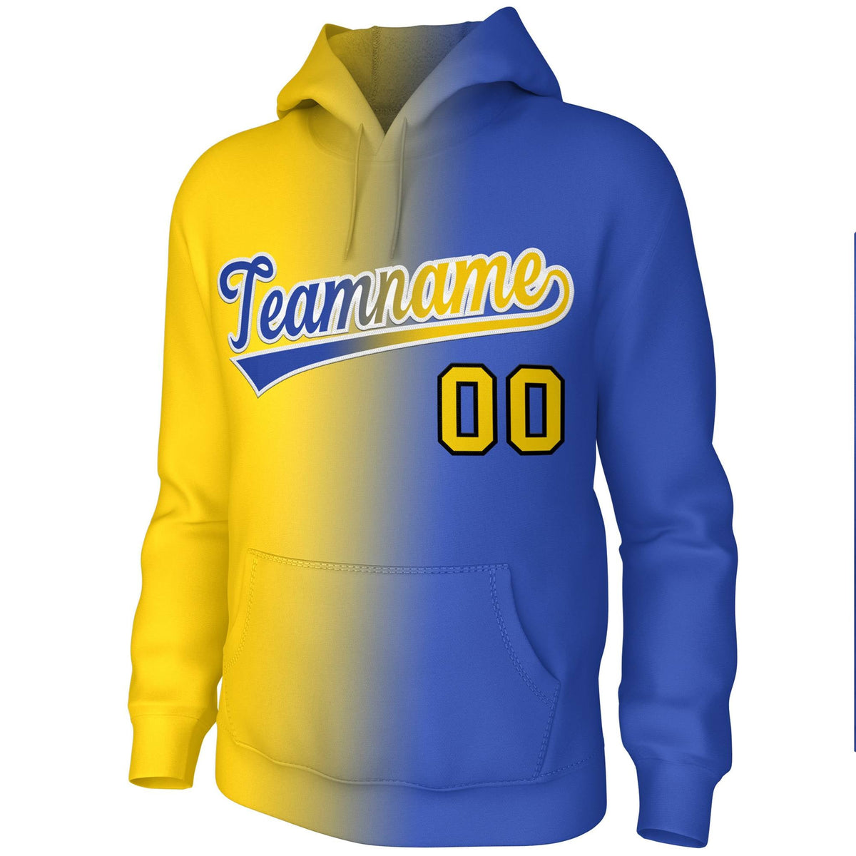 Custom Stitched Gold Royal Gradient Fashion Sports Pullover Sweatshirt Hoodie| KXKSHOP
