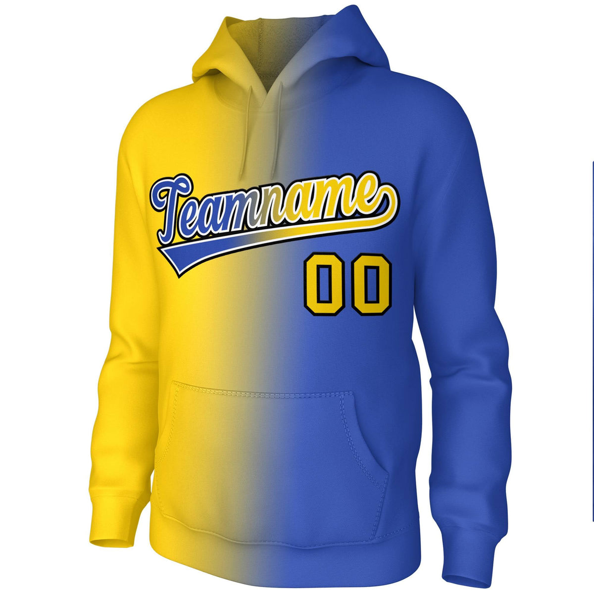 Custom Personalized Pullover Hoodie Gradient Fashion with Stitched Name for Men and Youth| KXKSHOP