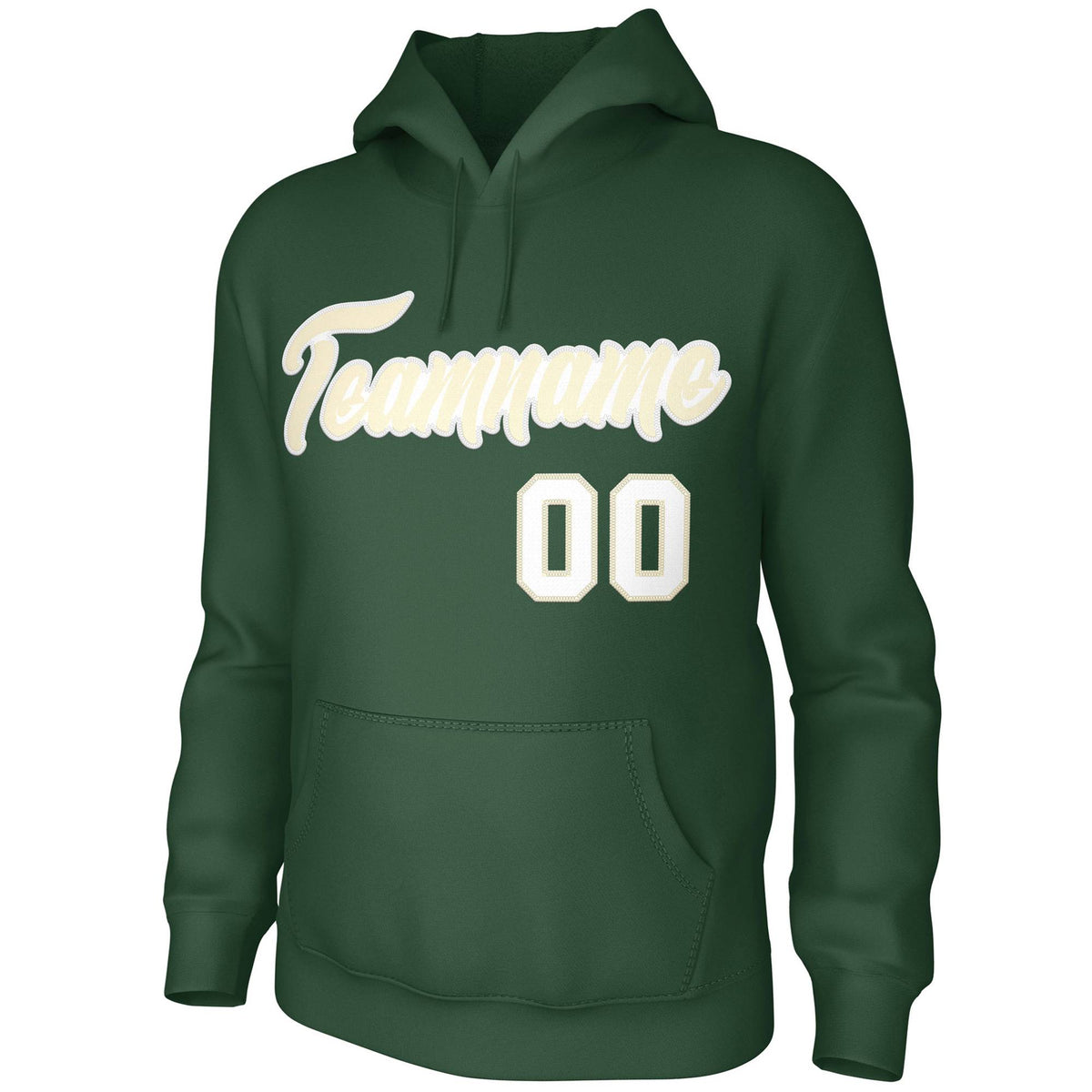 Custom Green White Classic Style Personalized Uniform Pullover Hoodie| KXKSHOP
