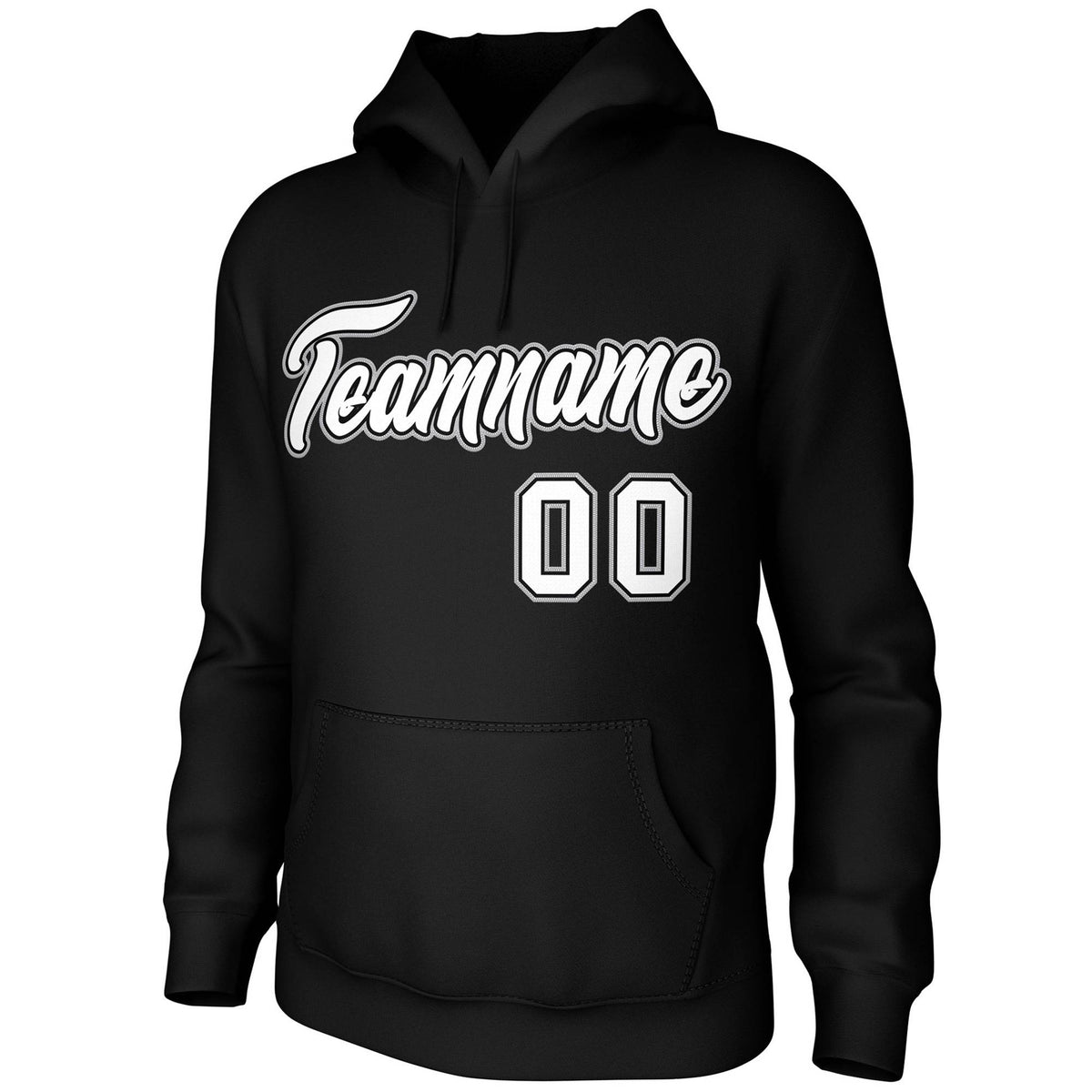 Custom Black White-Black-Gray Classic Style Personalized Uniform Pullover Hoodie| KXKSHOP